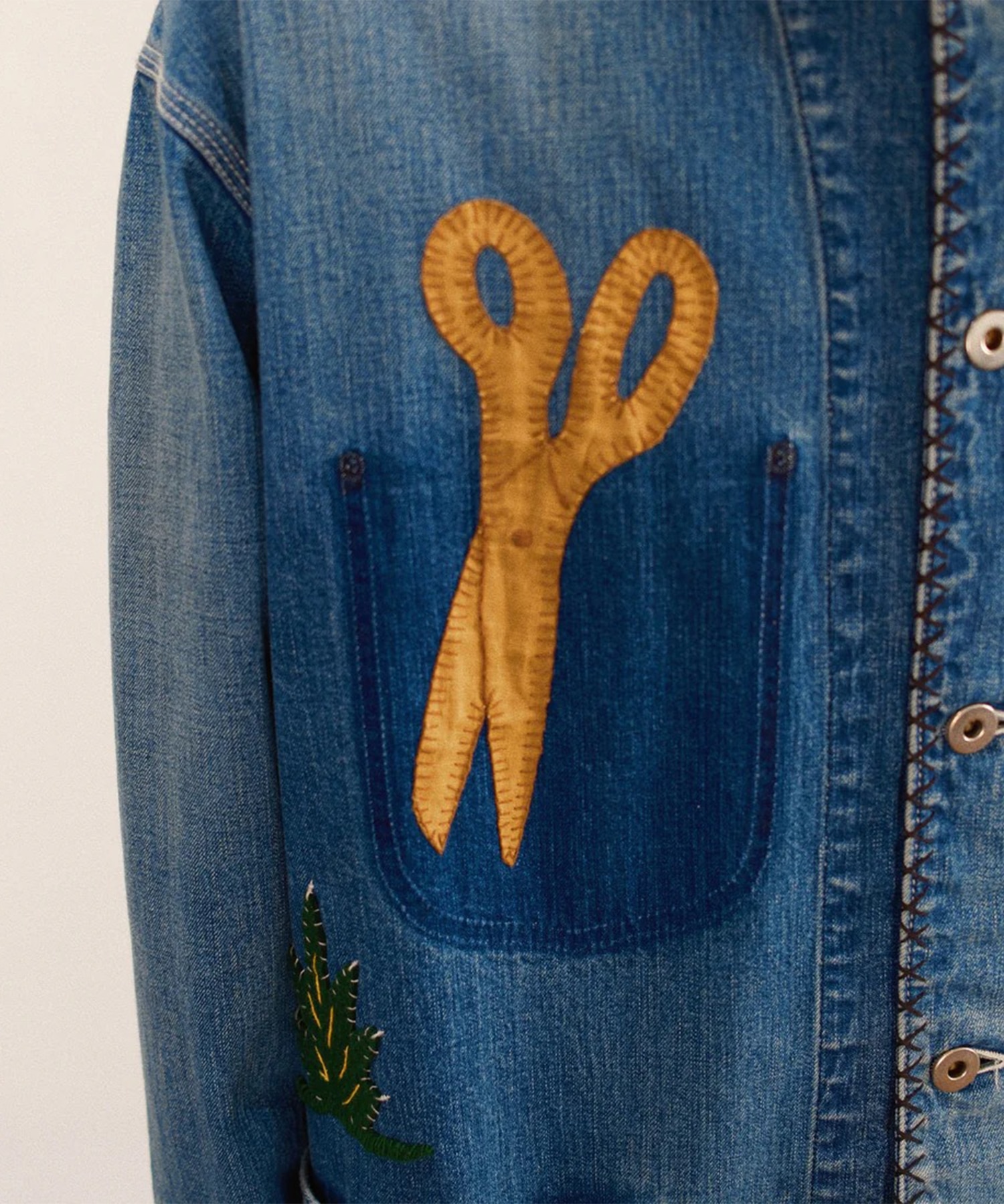 Hand-Embroidered Denim Coverall KHOKI