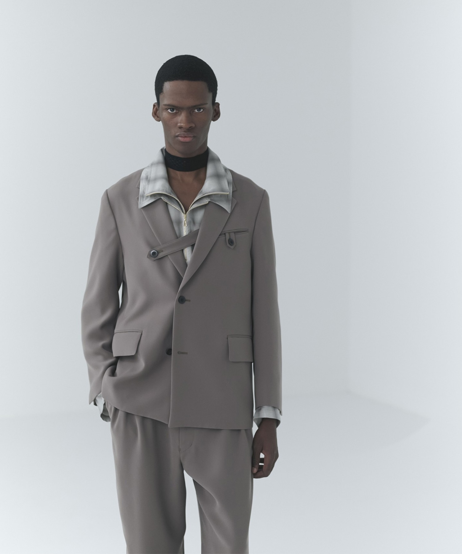 Dry Double Cloth Slant Belt Tailored Jacket CULLNI