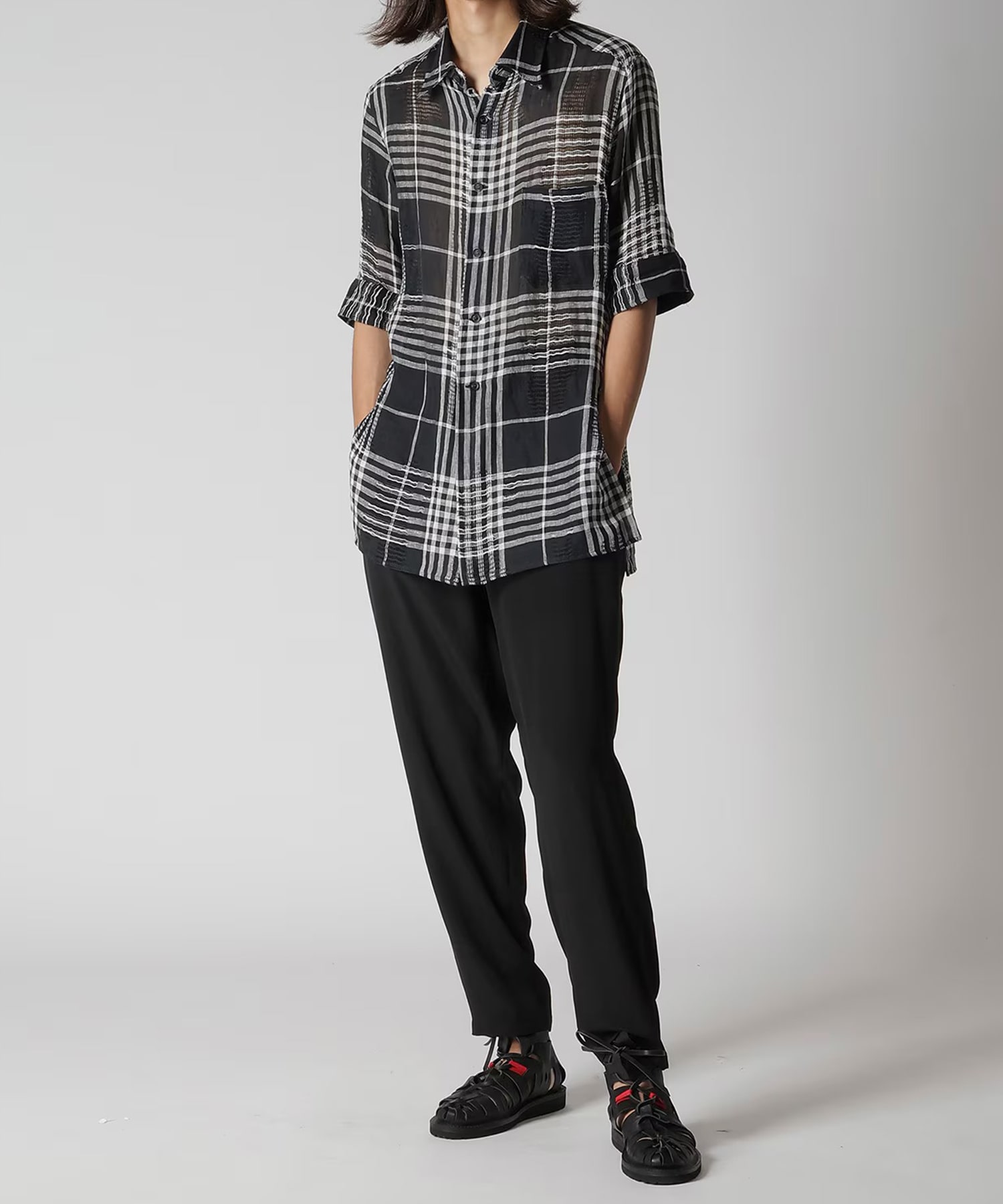 HK-B71-313 CHECK S/S SHIRT Yohji Yamamoto