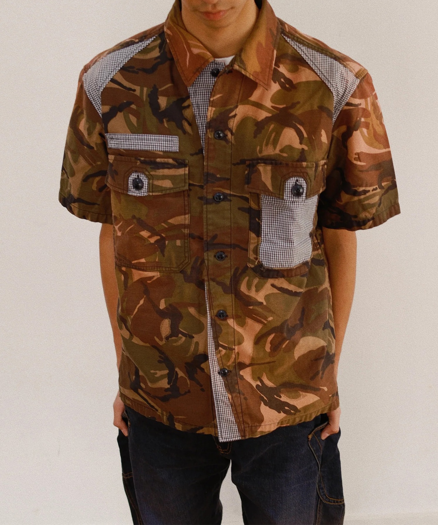 Patchworked Camo Shirt KHOKI