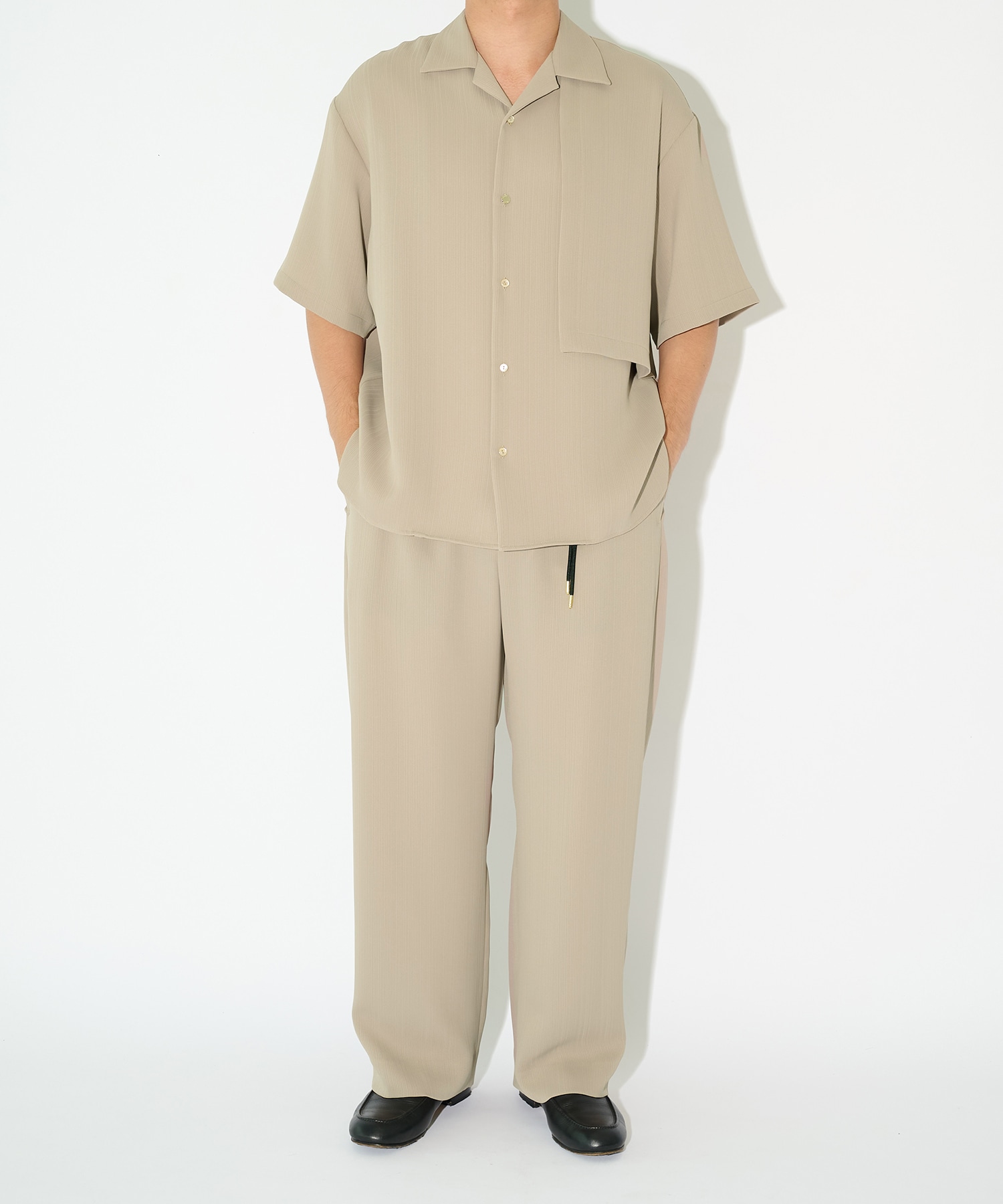別注 Cord pique Asymmetrical Short Sleeve Shirt CULLNI