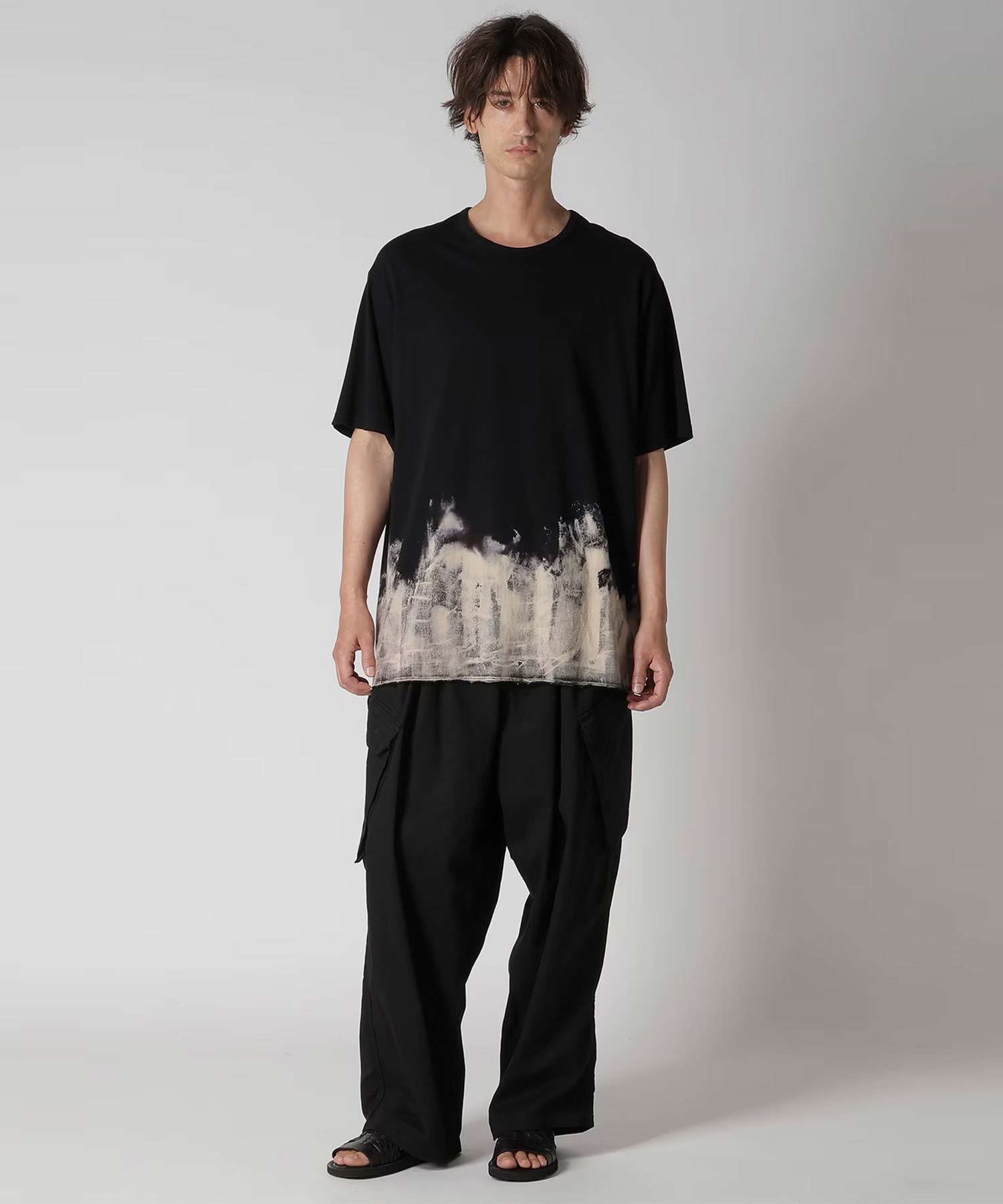 HK-T12-082 S/S TEE 抜染 Yohji Yamamoto