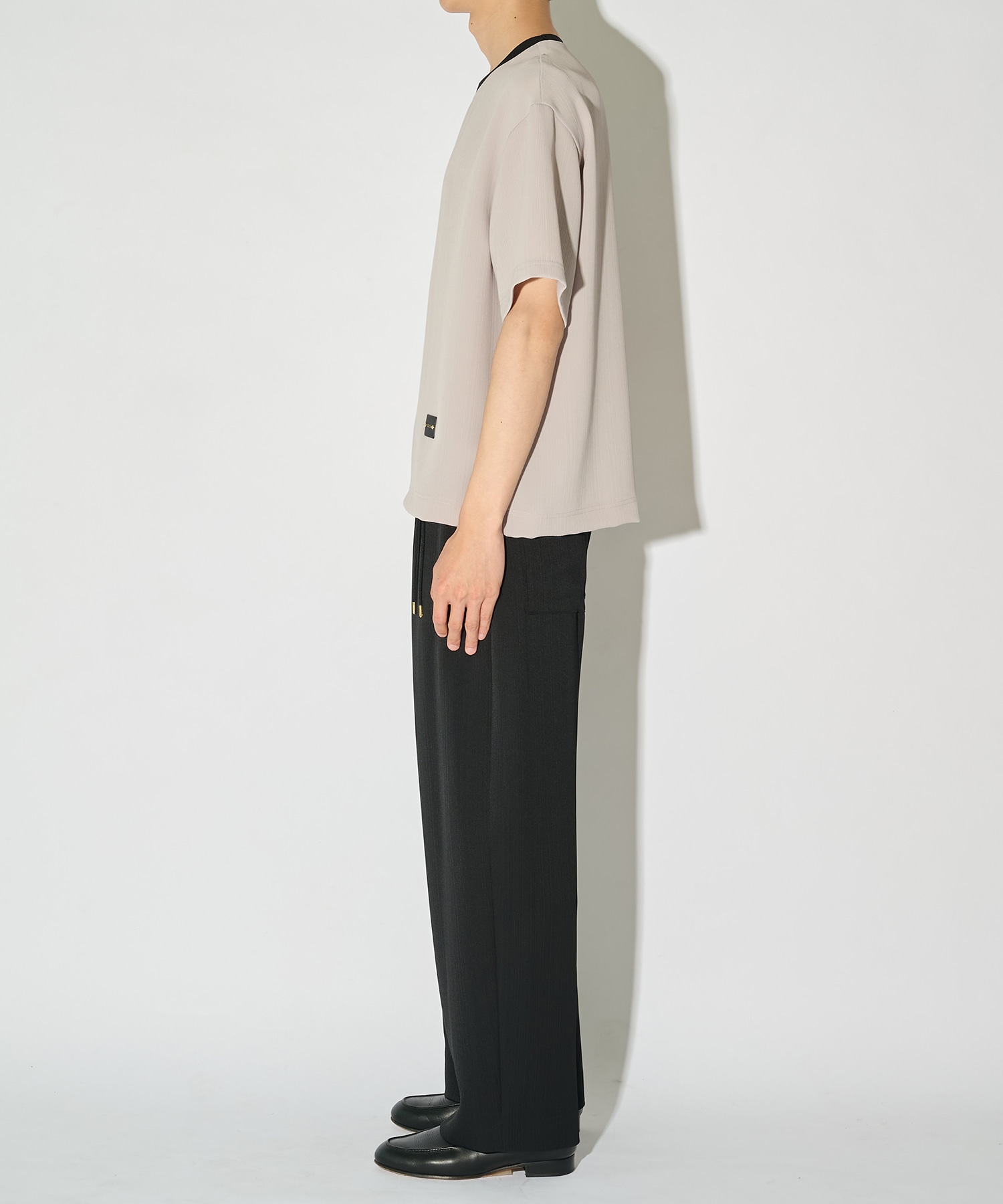 別注 Cord pique Leather Patch Short Sleeve Pullover CULLNI