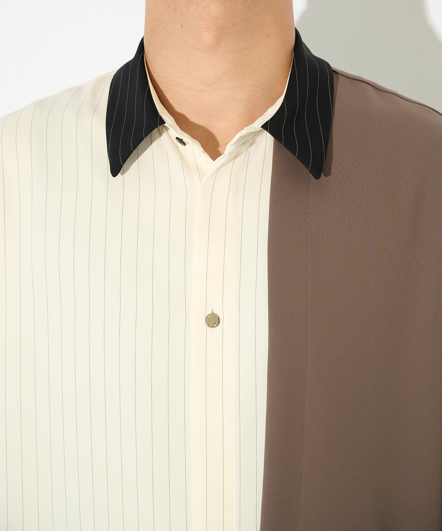 Double Satin Asymmetrical Layered Shirt CULLNI