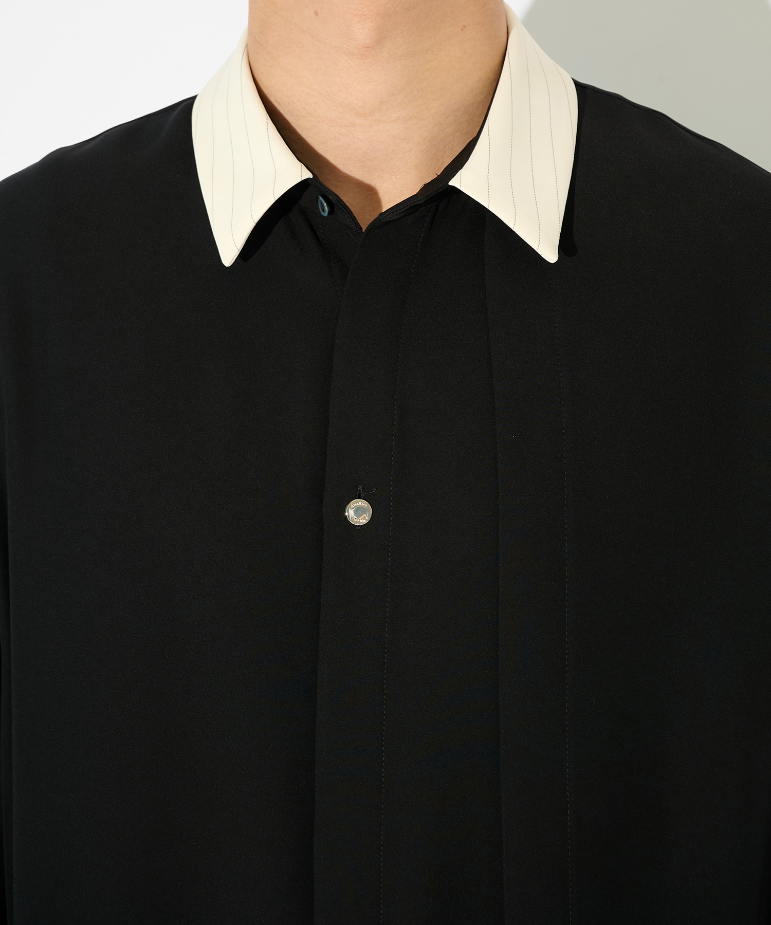 Double Satin Asymmetrical Layered Shirt CULLNI