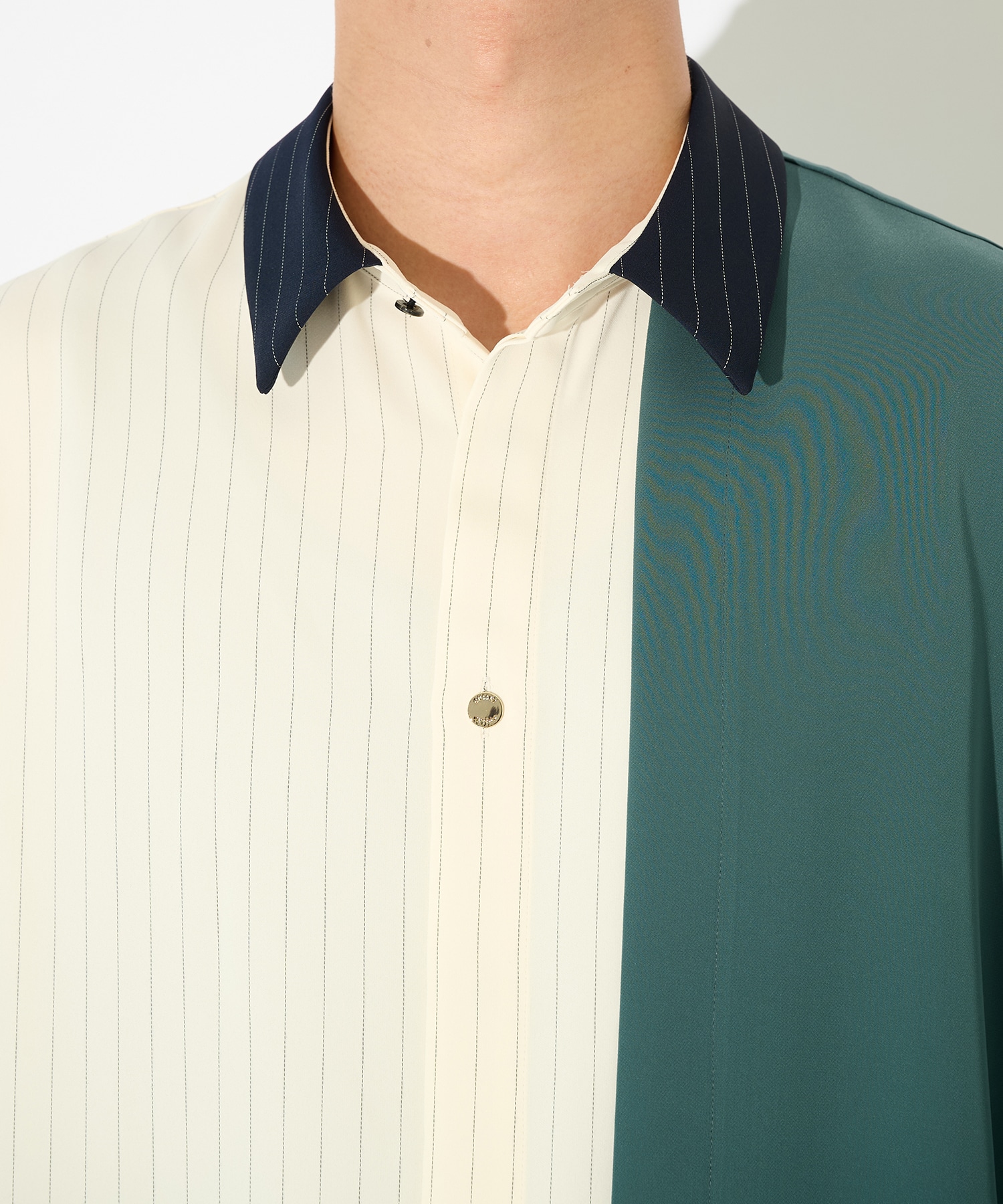 Double Satin Asymmetrical Layered Shirt CULLNI