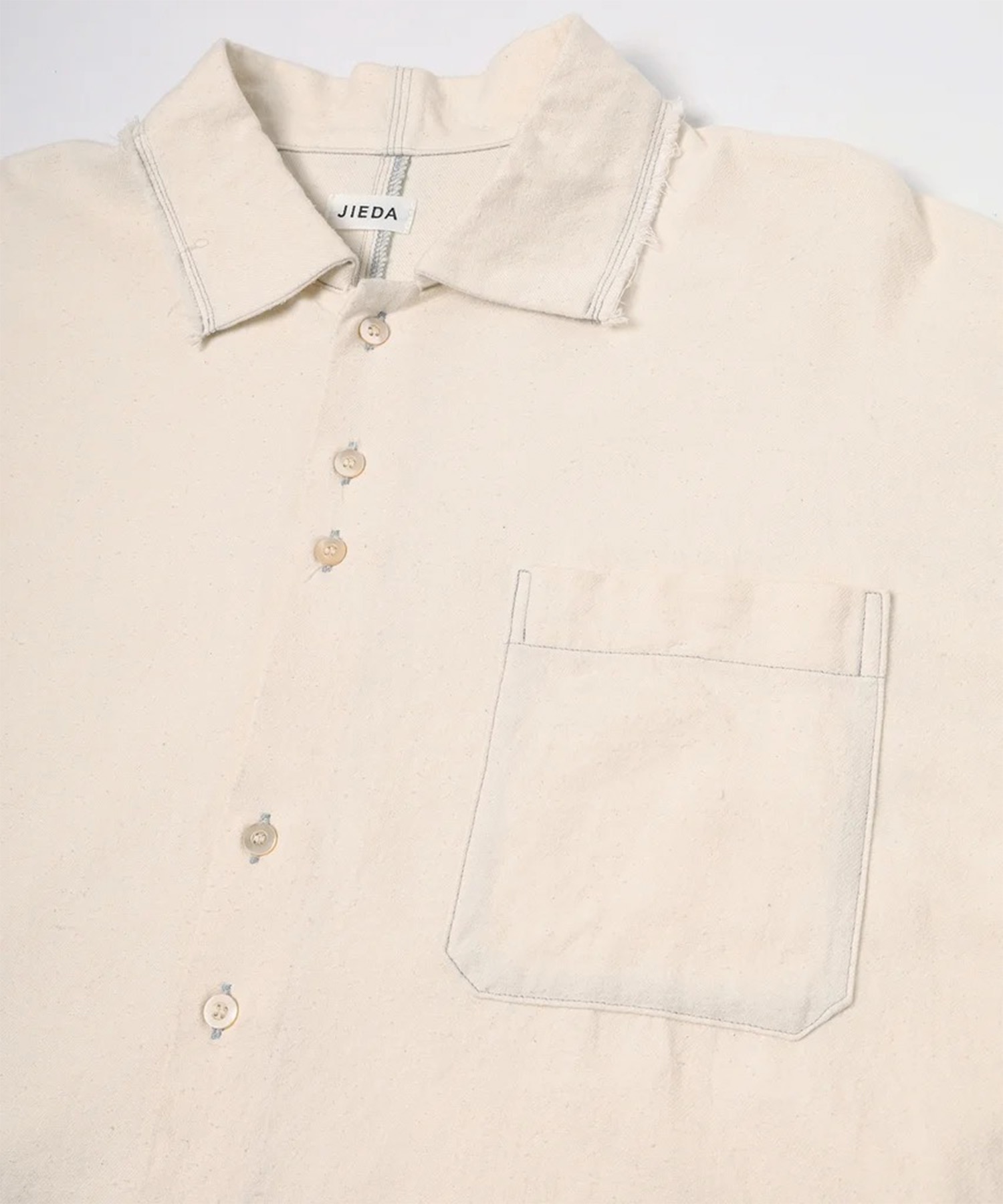COTTON SILK CUT-OFF SHORT SHIRT JieDa