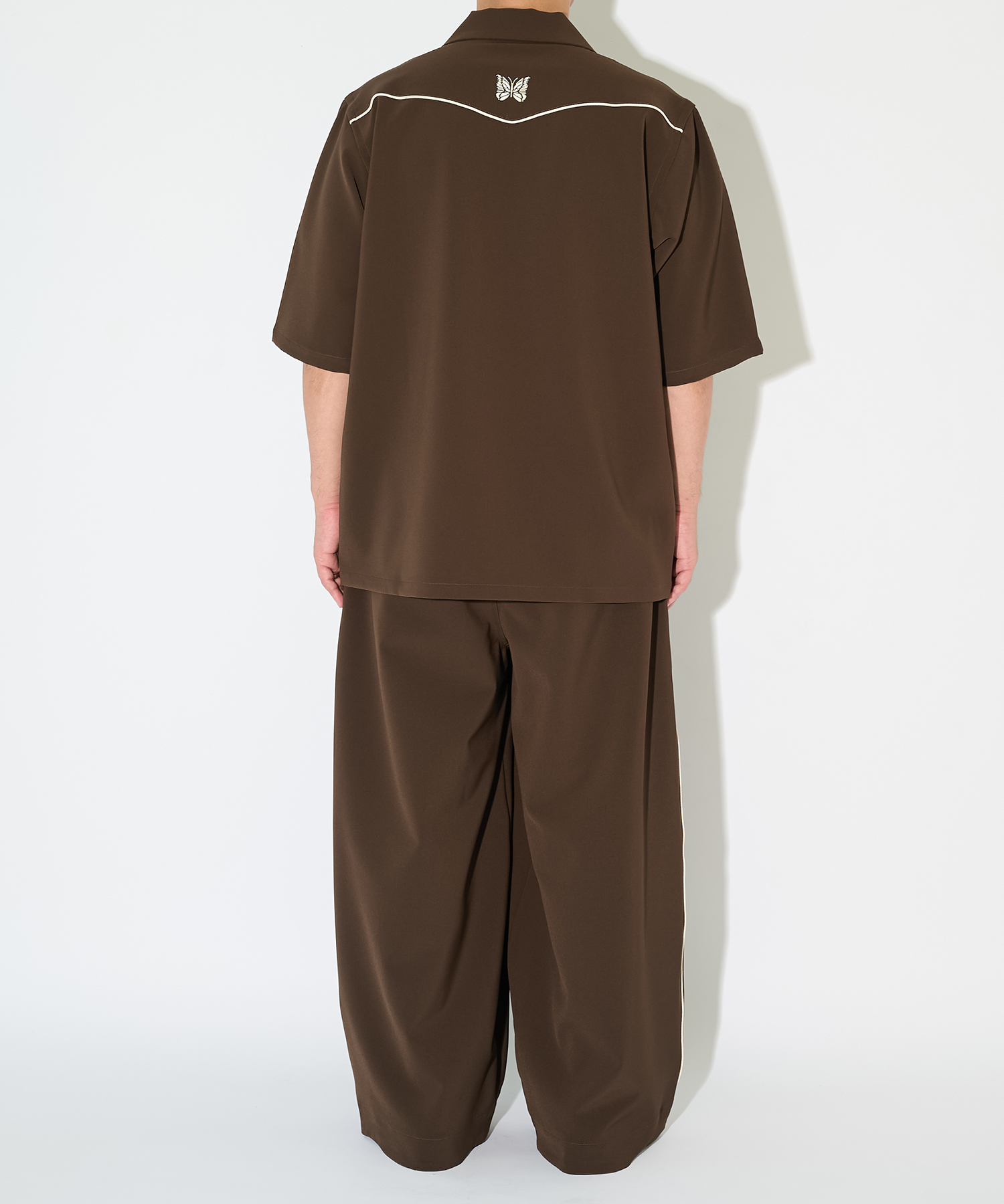 別注 Piping Cowboy One-Up S/S Shirt-Poly Double Cloth NEEDLES