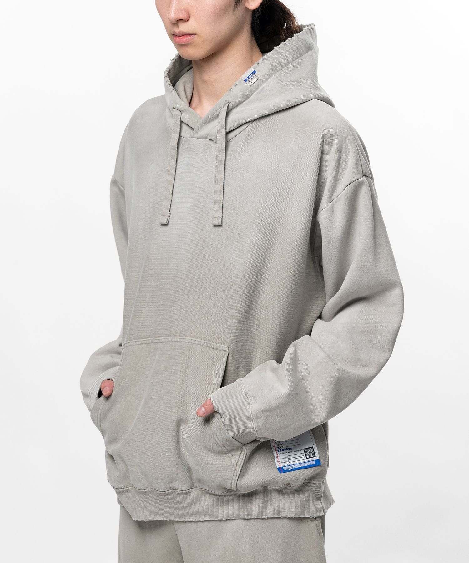 FRENCH TERRY DISTRESSED HOODIE in・stru(men-tal)