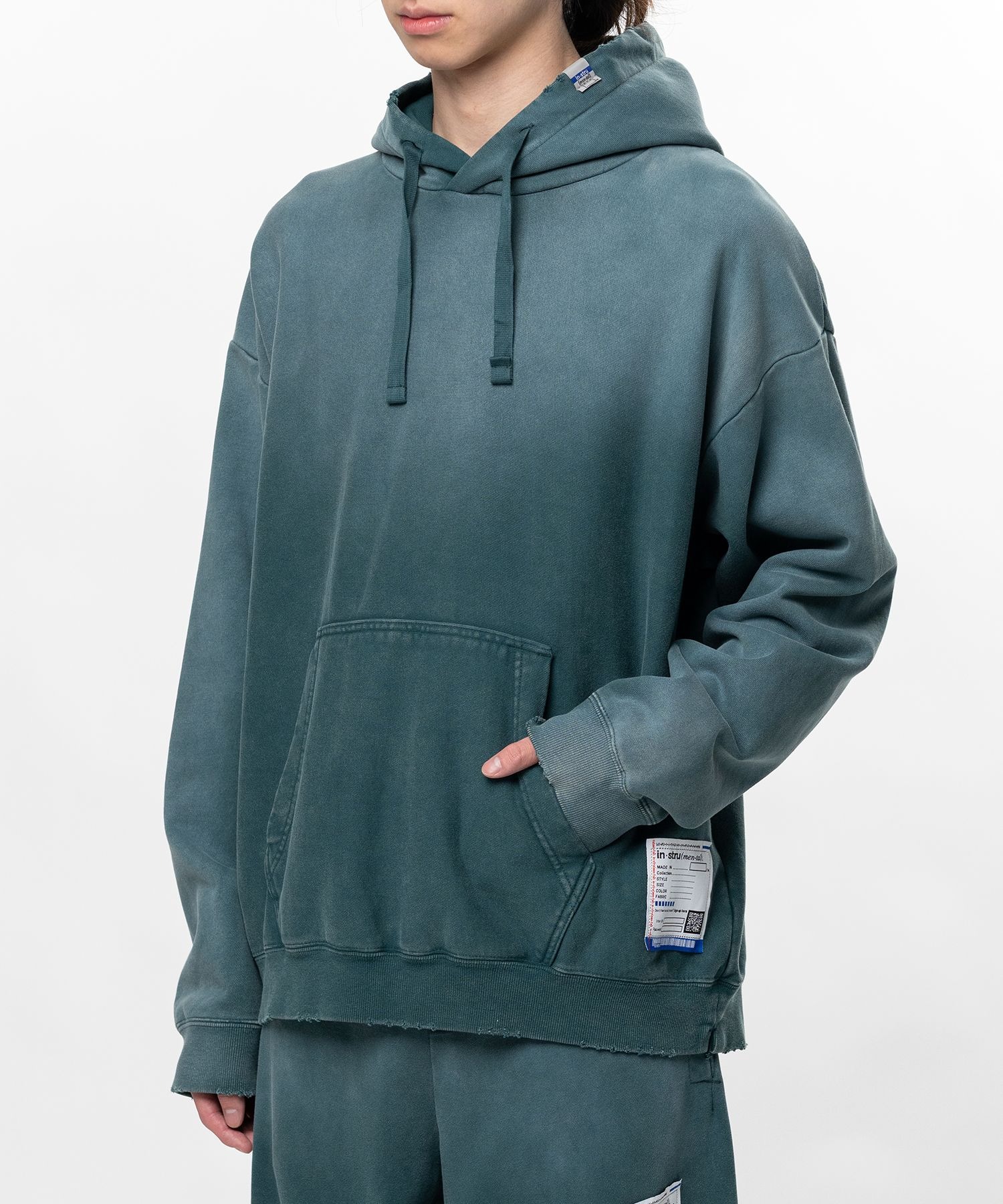 FRENCH TERRY DISTRESSED HOODIE in・stru(men-tal)