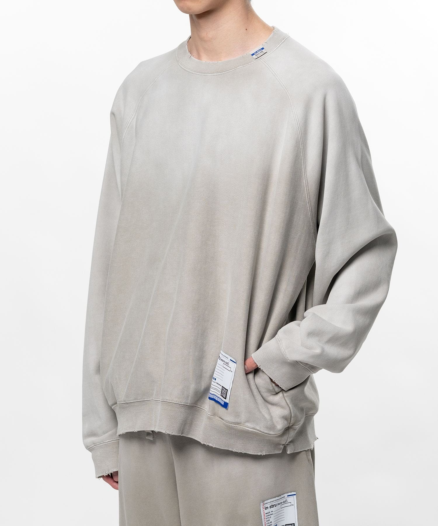 FRENCH TERRY DISTRESSED PULLOVER in・stru(men-tal)