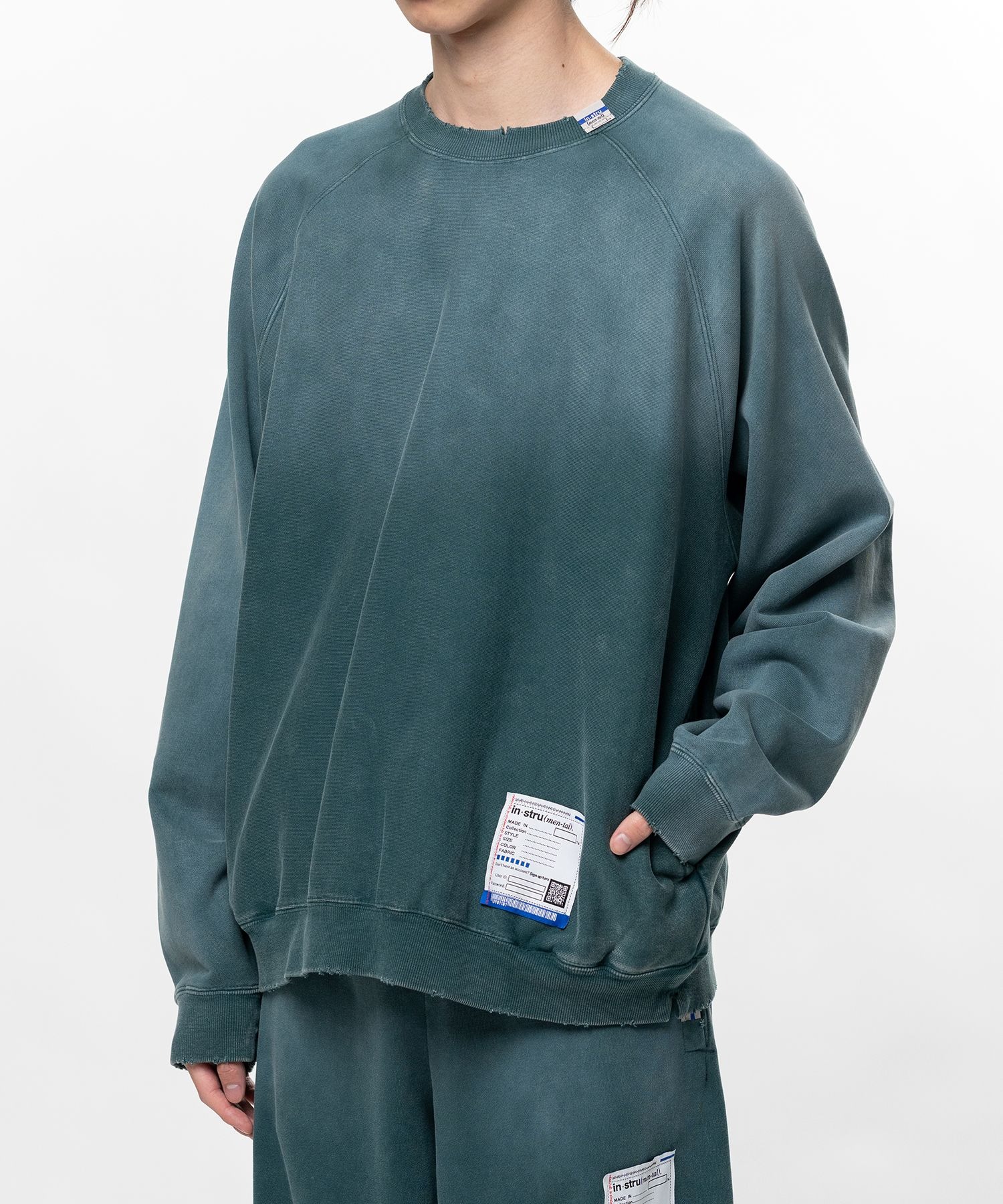 FRENCH TERRY DISTRESSED PULLOVER in・stru(men-tal)