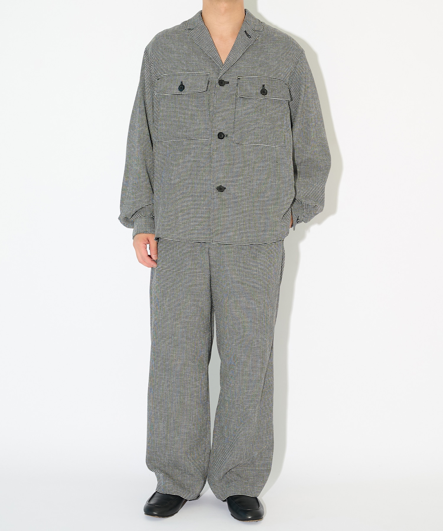 Mix Yarn Mesh Drawstring Wide Pants CULLNI