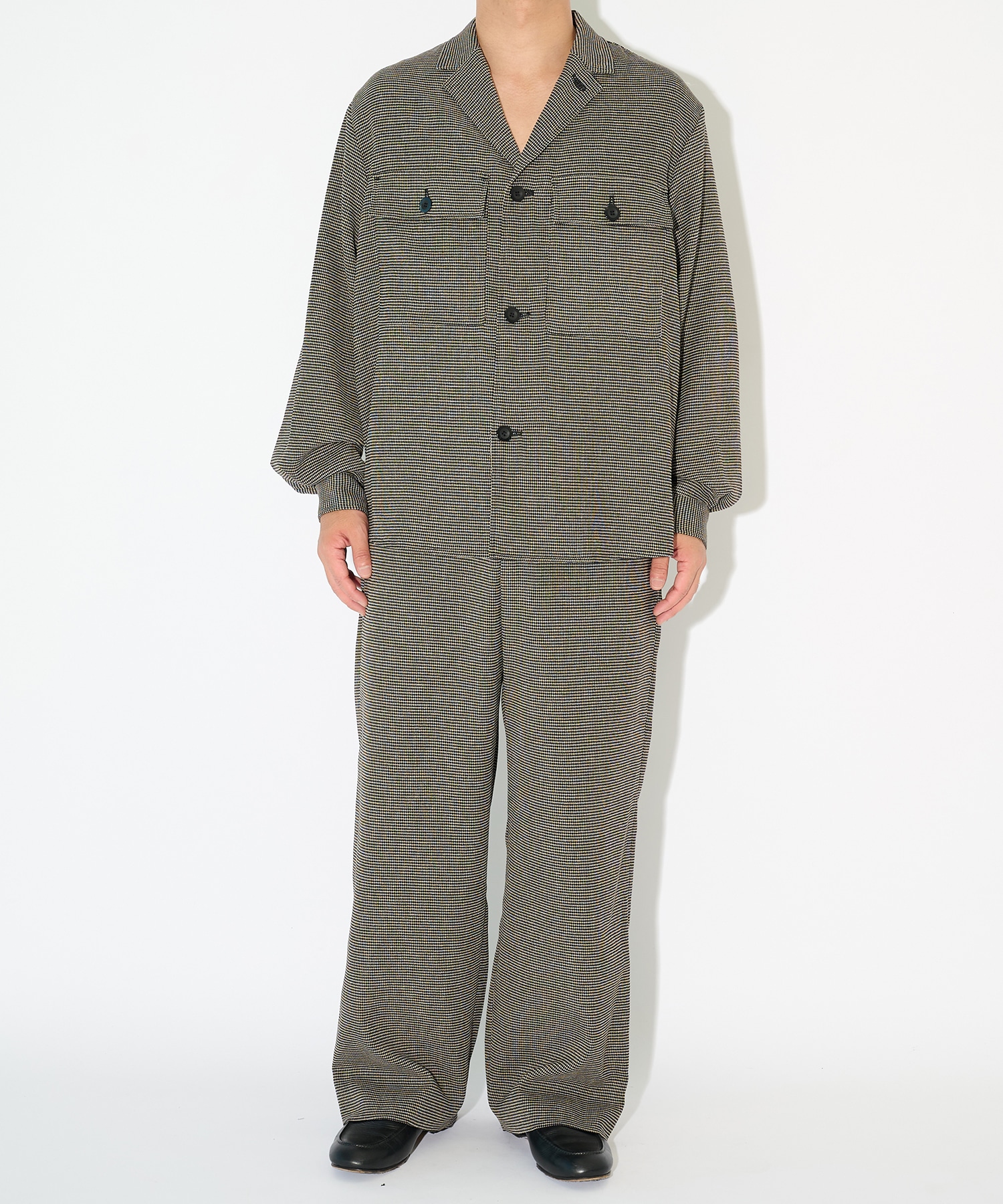 Mix Yarn Mesh Drawstring Wide Pants CULLNI