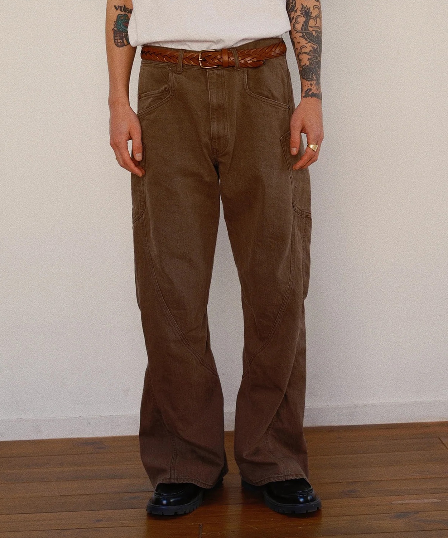 3D cutting denim pants KHOKI