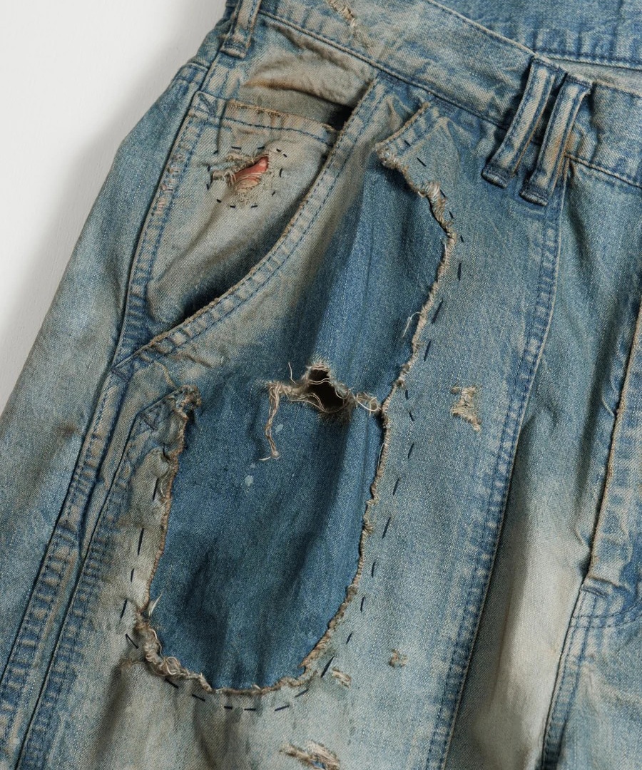 REMAKED DOUBLEKNEE DENIM PAINTER PANTS ANACHRONORM