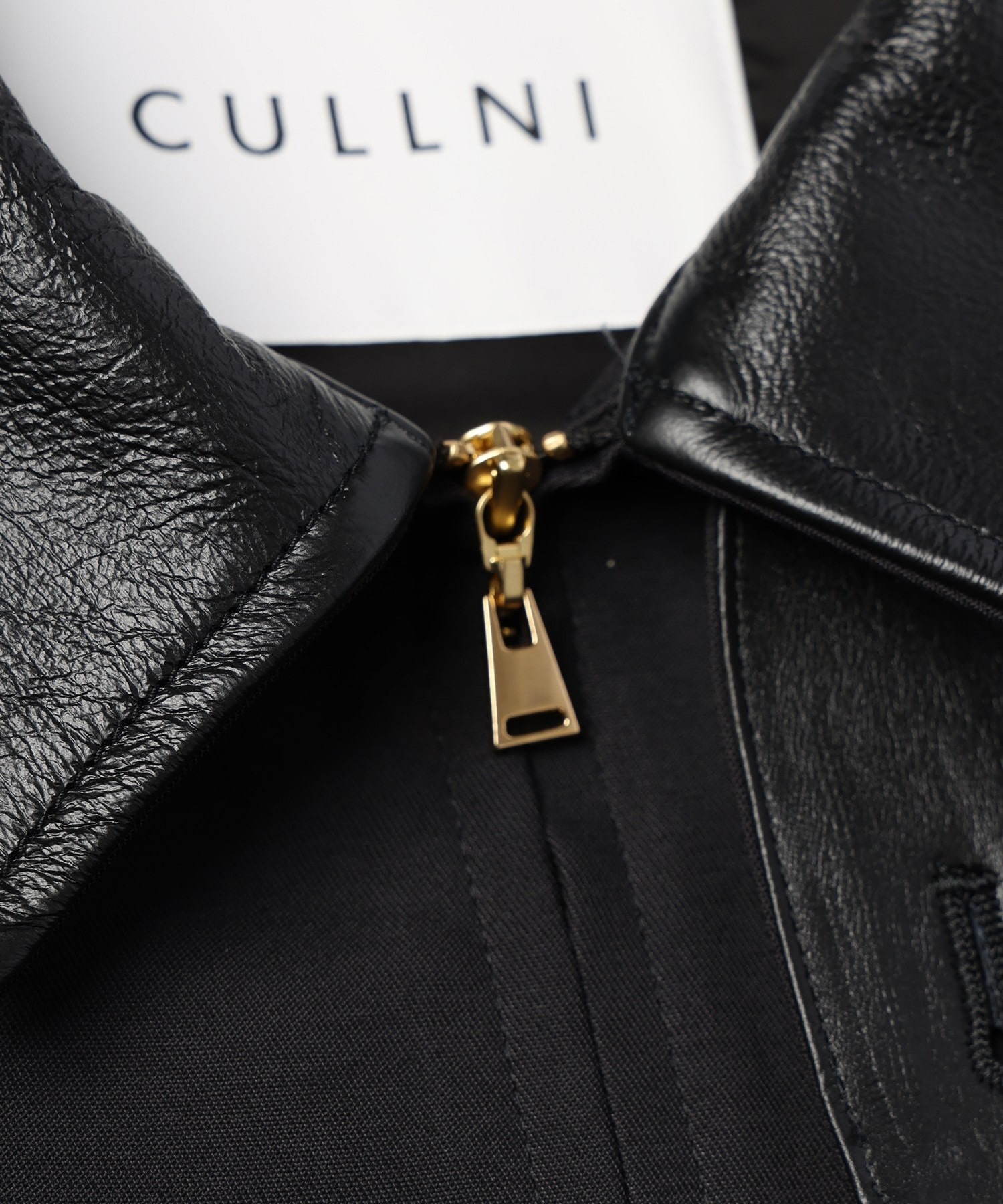Structuerd Twill Double Cloth Leather Collar Blouson CULLNI