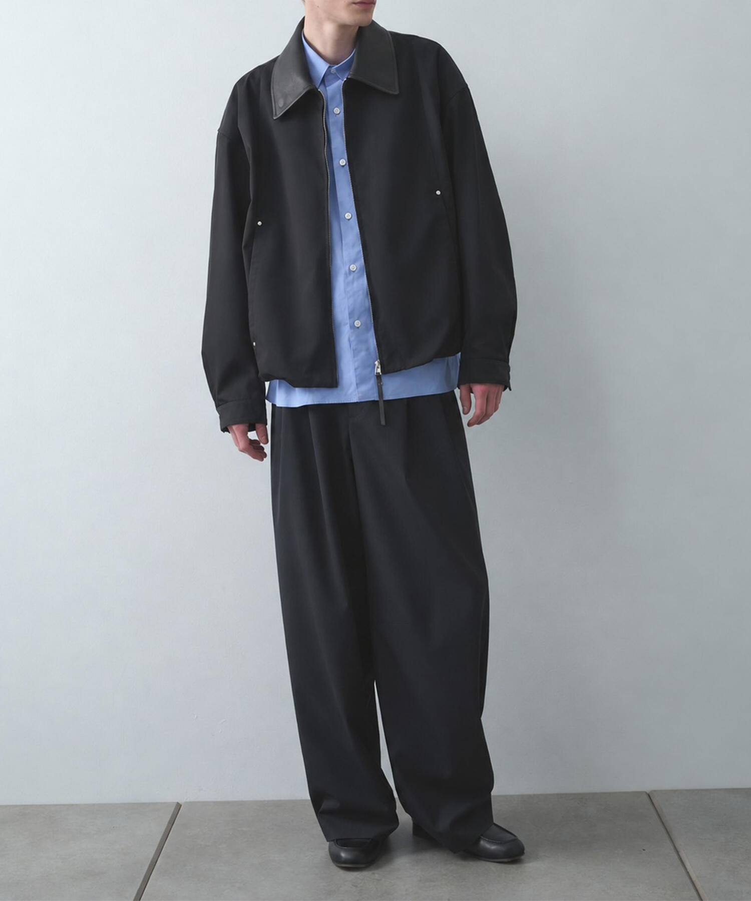 Leather collar Balloon Blouson STUDIOUS
