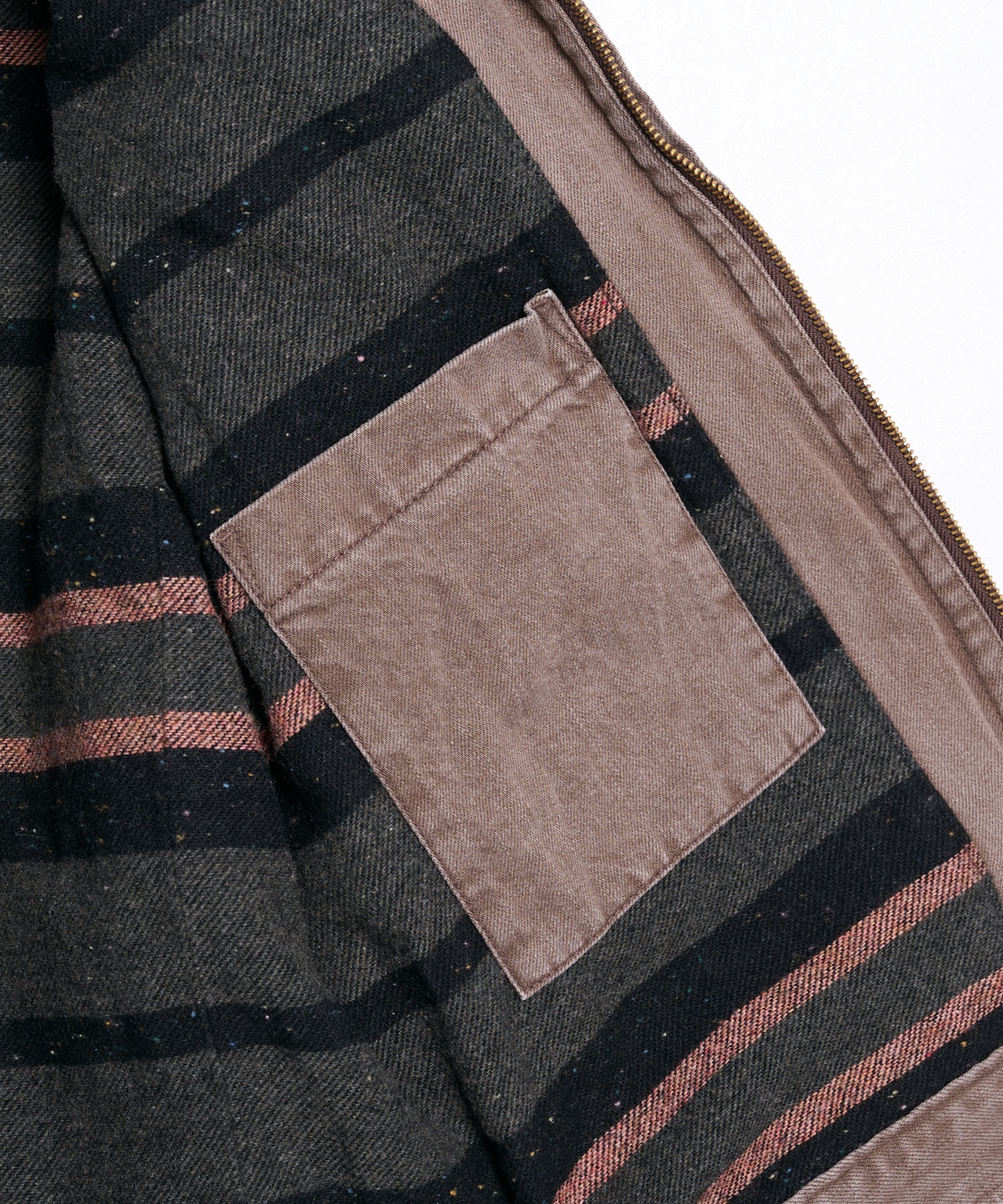 Faded denim zip jakcet KHOKI