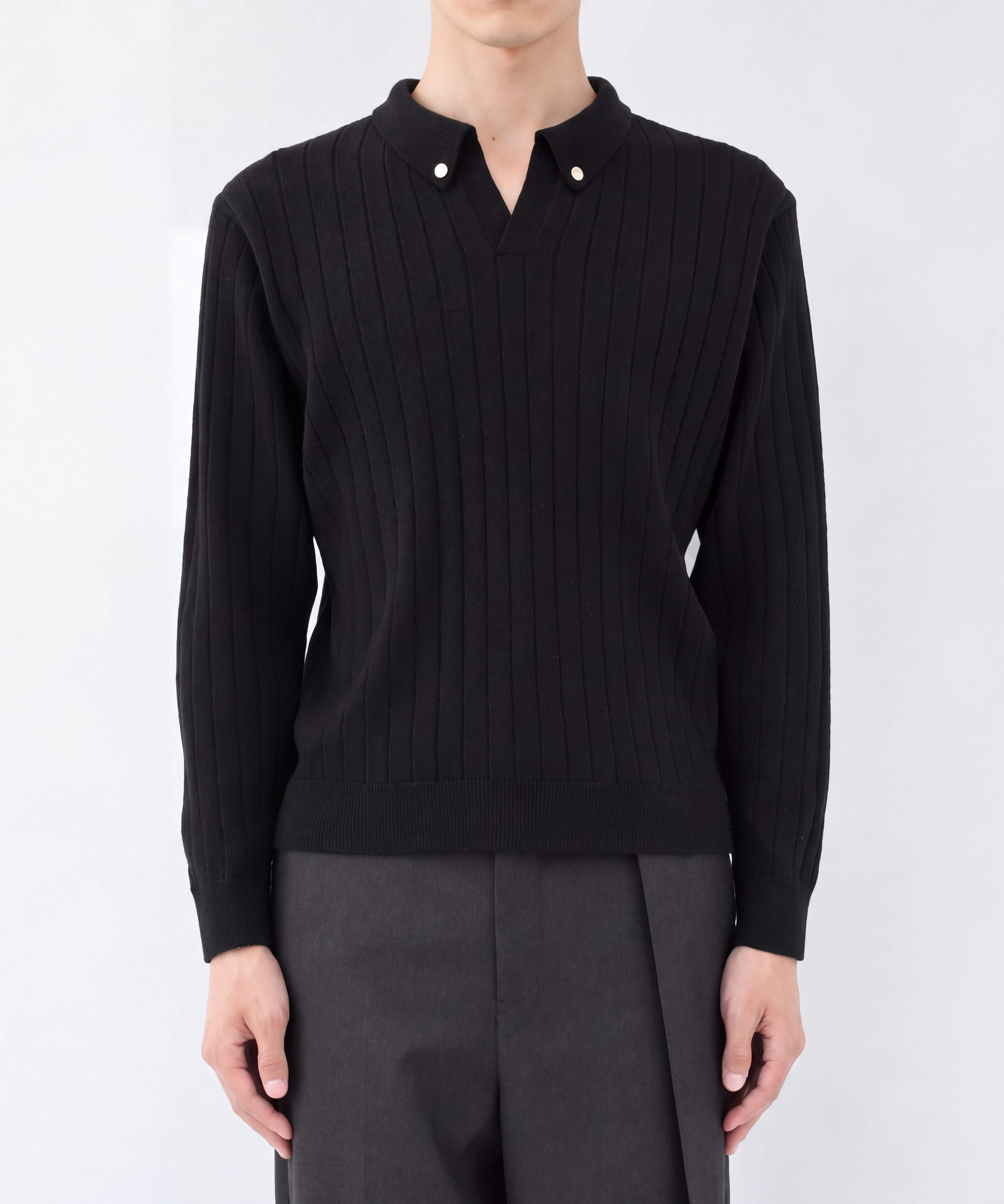 別注　Wide Rib SkipperCollar Knit Pullover CULLNI