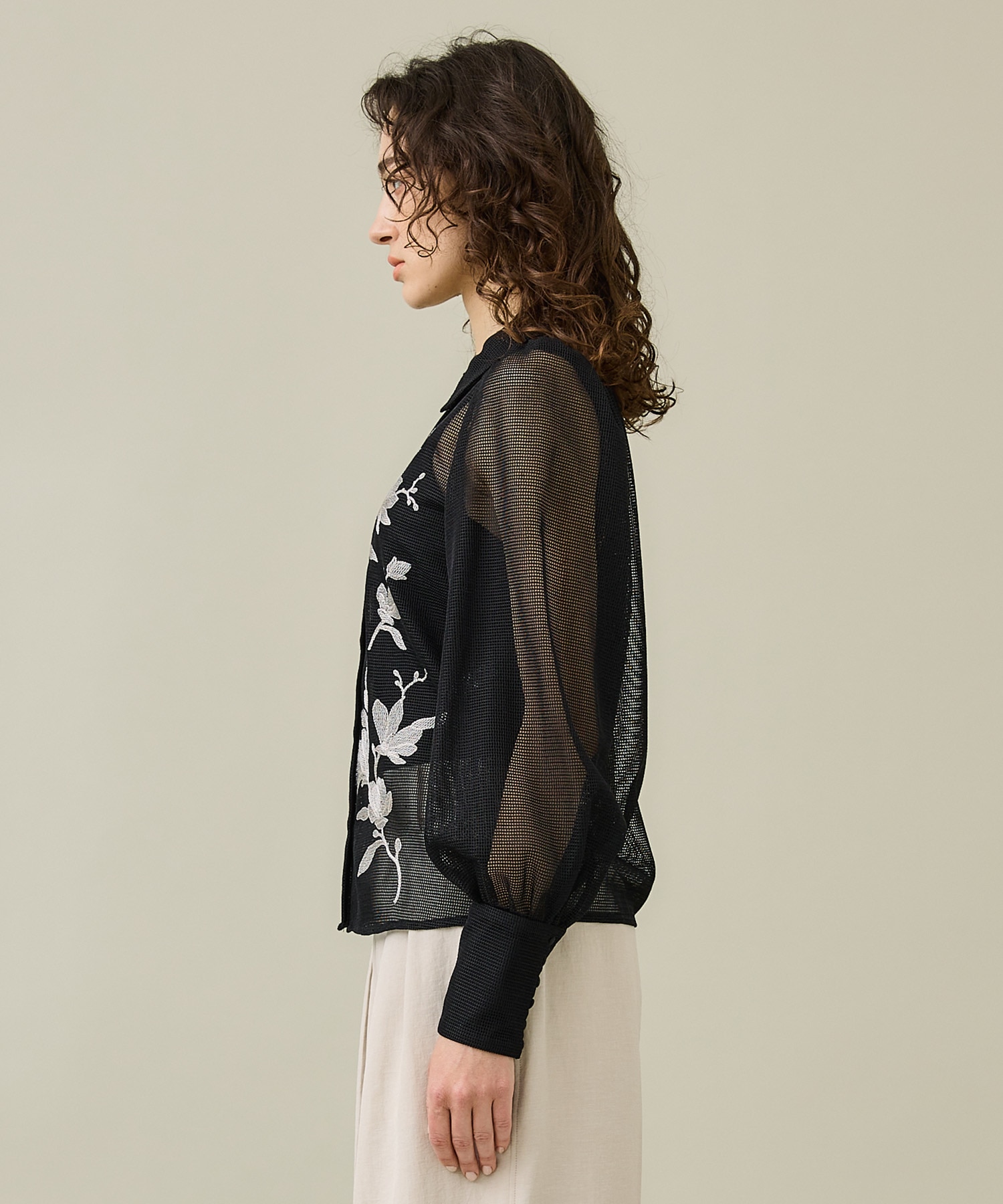 ameri アメリ ADALEE EMBROIDERY MESH BLOUSE - nstt.fr