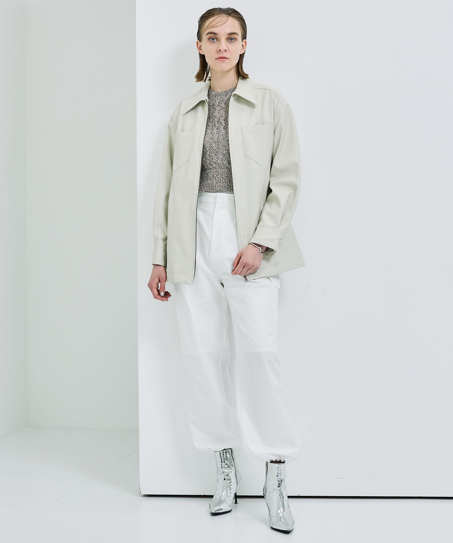 CITY〉ソフトレザーライクブルゾン(1 IVORY): STUDIOUS: WOMENS