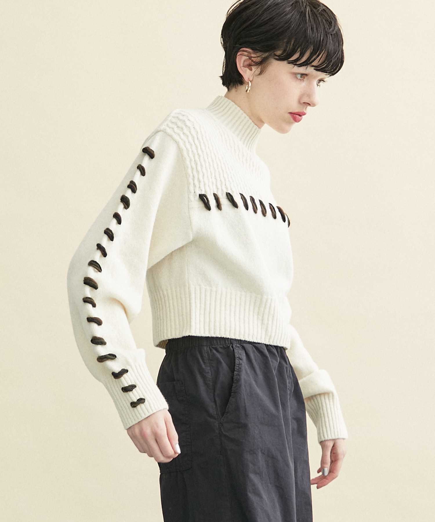 INella ステッチワークショートニット - library.iainponorogo.ac.id