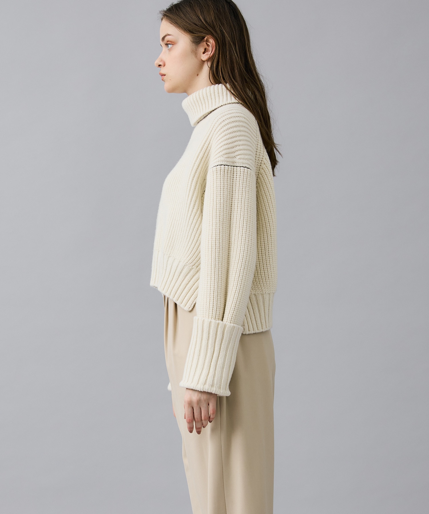 別注〉 COLOR STITCH LOWGAUGE TUTLENECK PULLOVER(FREE OFF WHITE