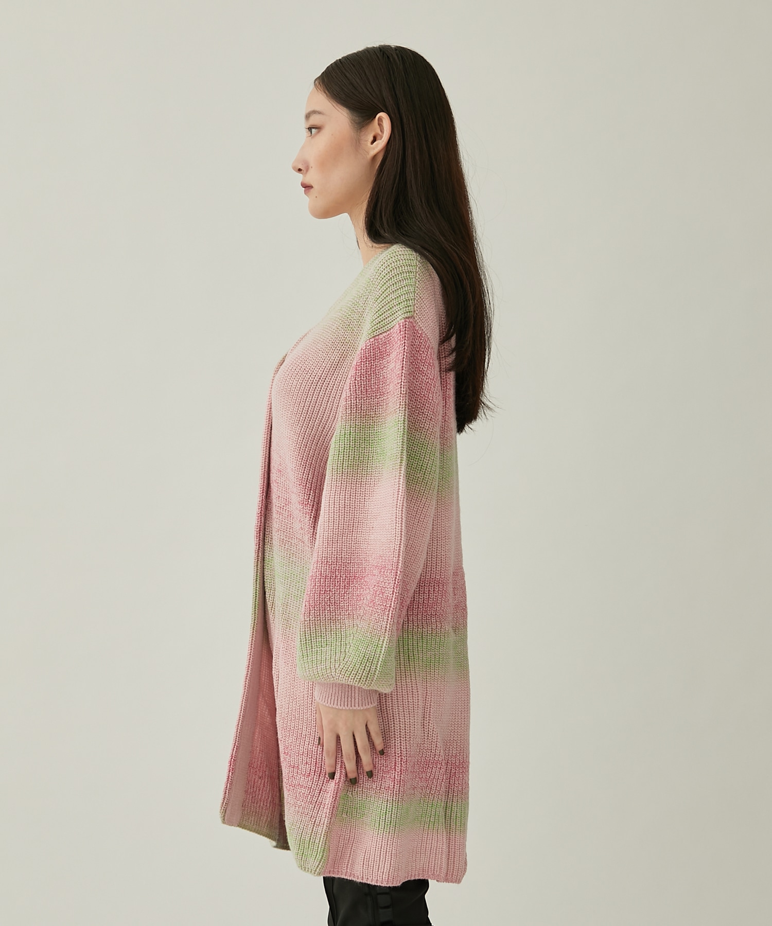 AMERI UND MIX LONG STRAIGHT KNITCARDIGAN