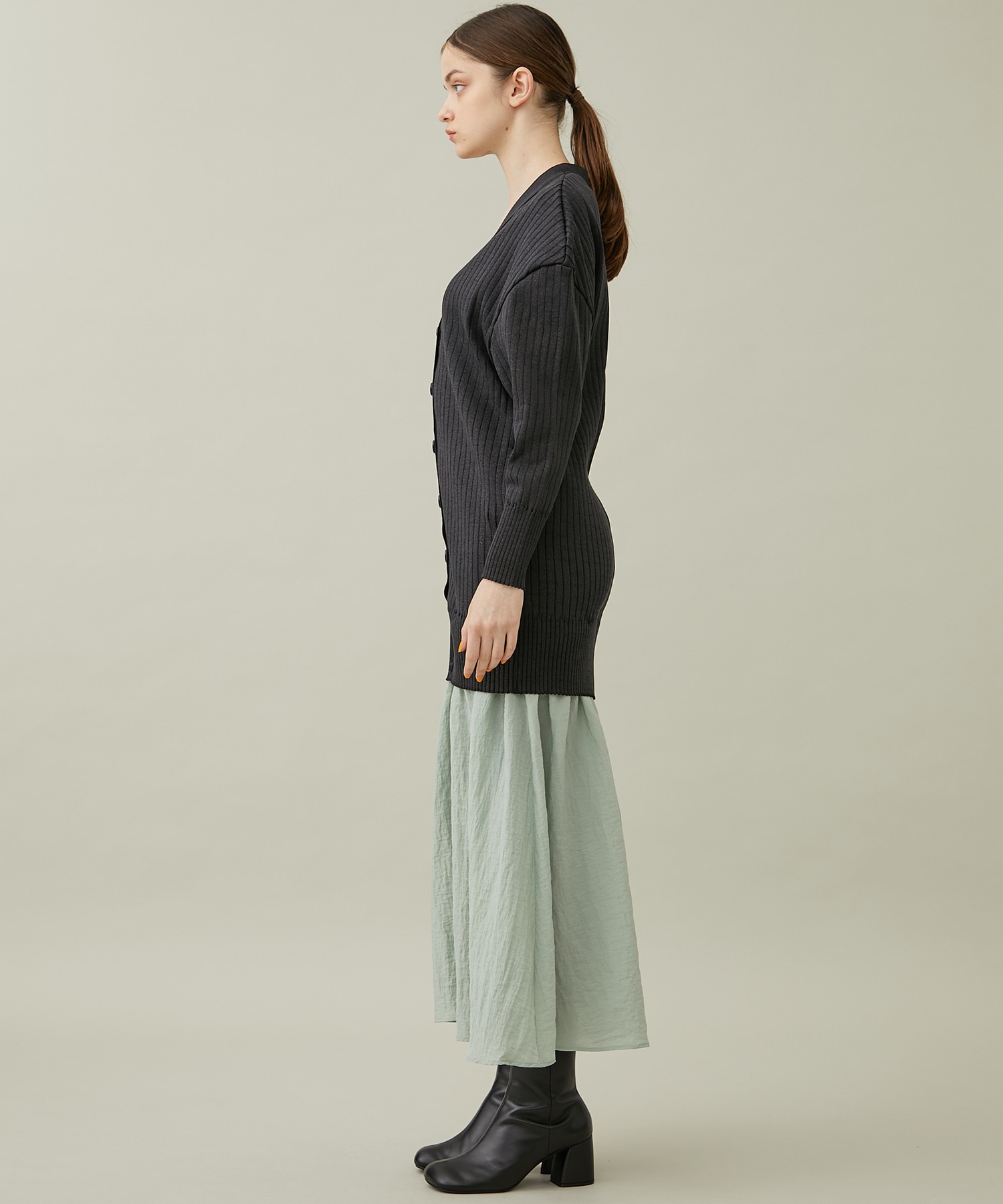Luz combination cardigan dress GYGR AKIRANAKA