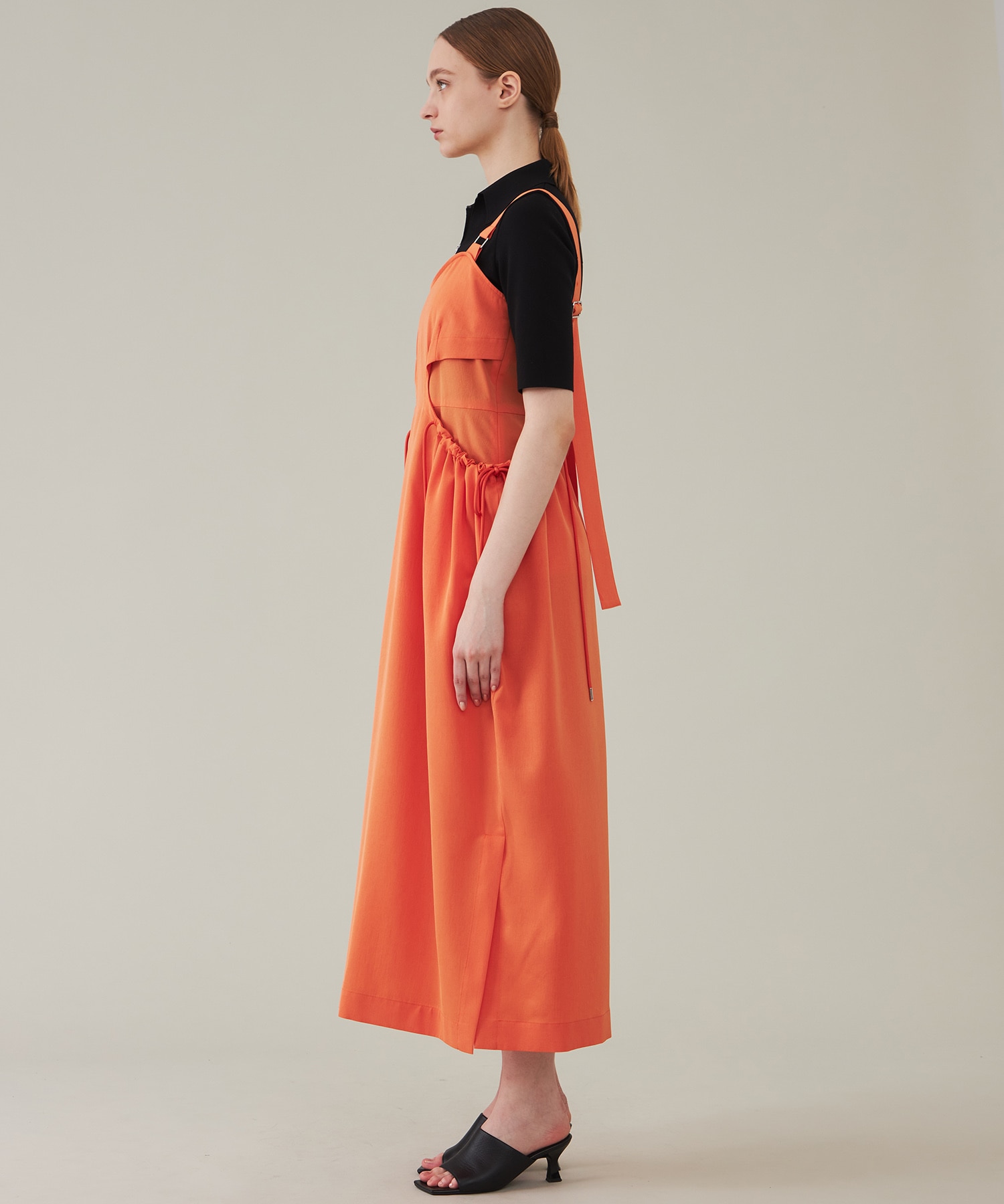 Gathered Hole Bare Dress UJOH