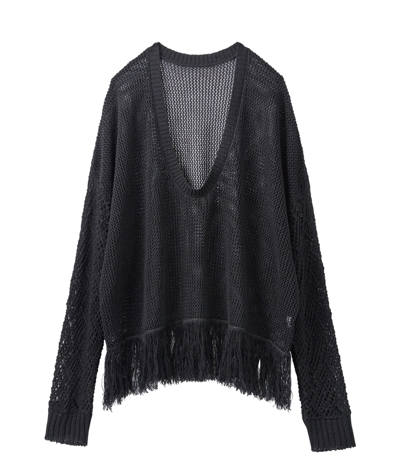 Uneck fringe mesh knit KnuthMarf