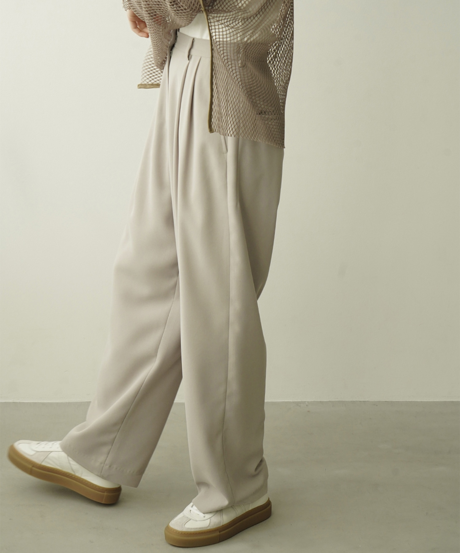 clane  BASIC tuck pants 0番