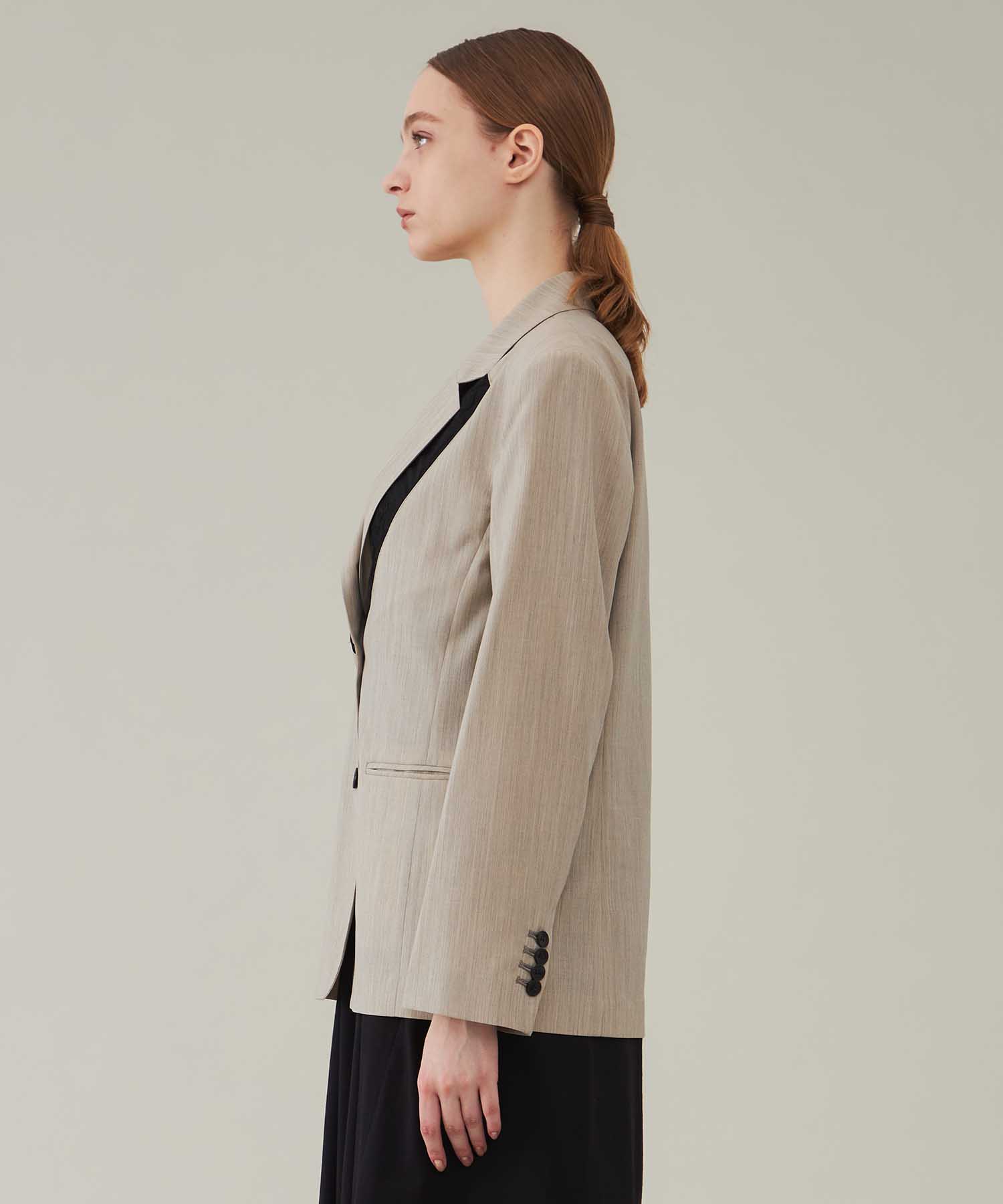 SUMMER WOOL LAYERED LAPEL JACKET CINOH