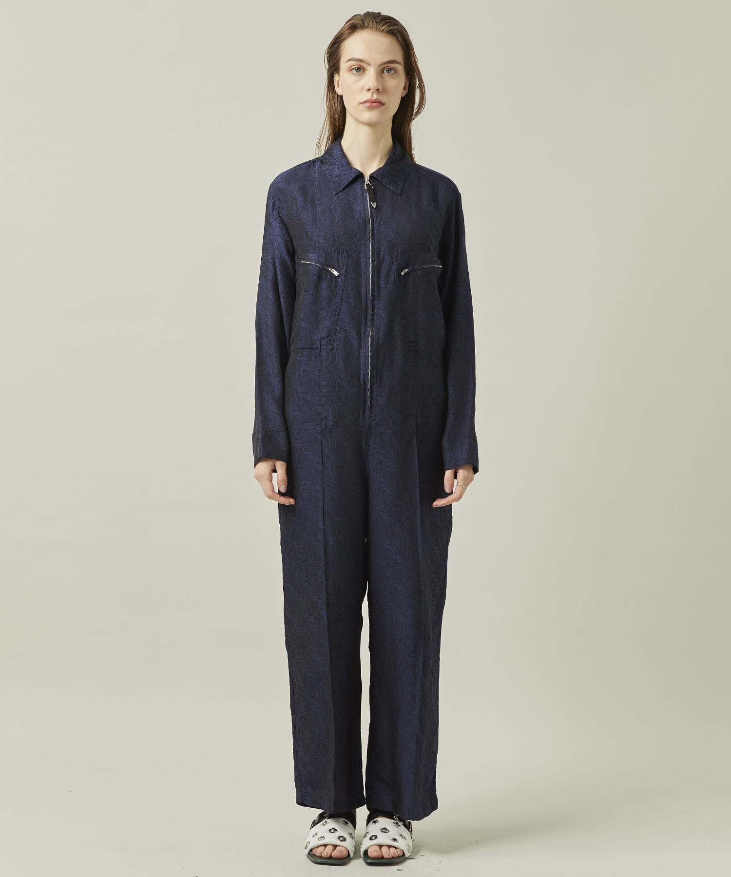 Paisley jacquard jumpsuit(S NAVY): TOGA PULLA: WOMENS｜ STUDIOUS