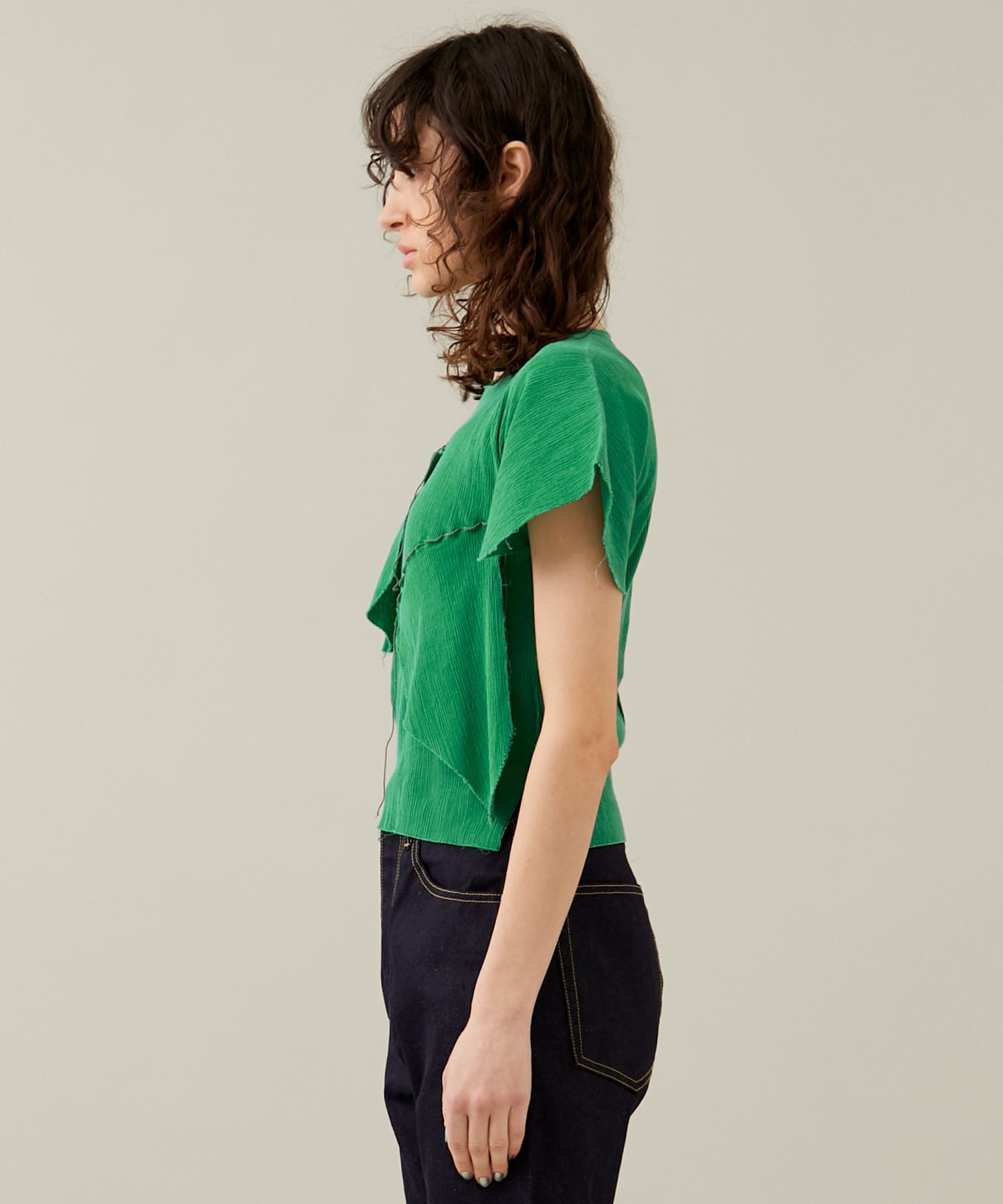 Cotton yoryu short sleeve(FREE GREEN): kotohayokozawa: WOMENS