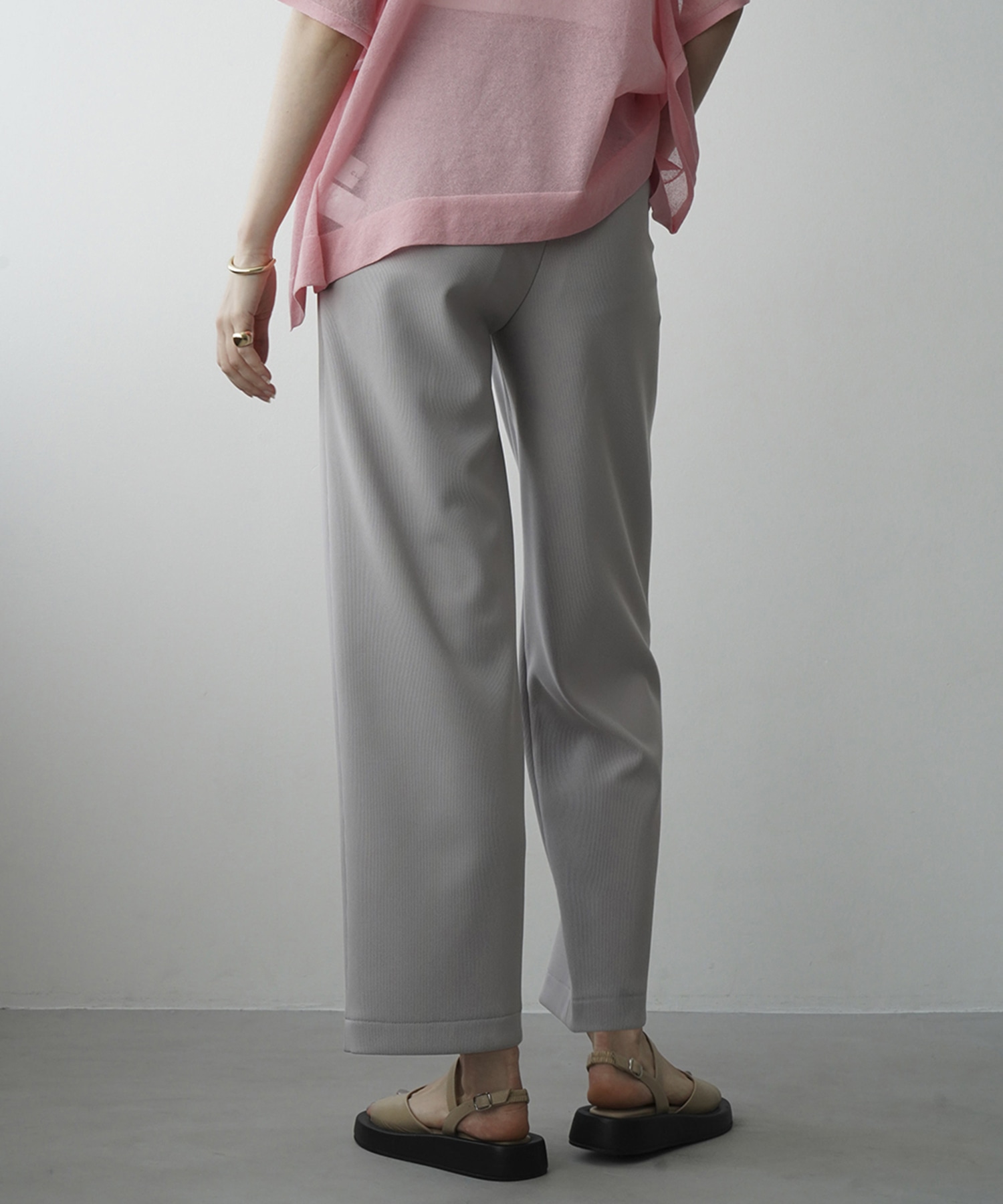 RIB STRIPE TUCK PANTS(0 GREY): CLANE: WOMENS｜ STUDIOUS ONLINE公式