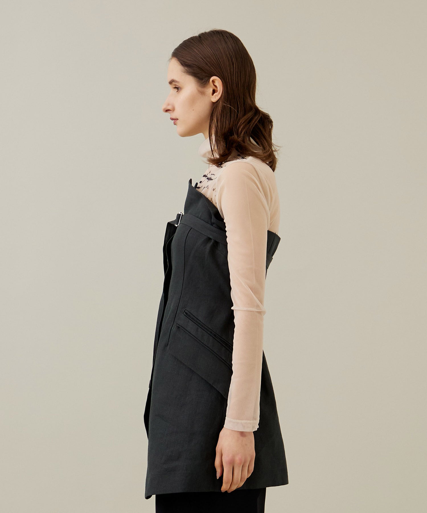 LINEN TAILORED VEST IHNN