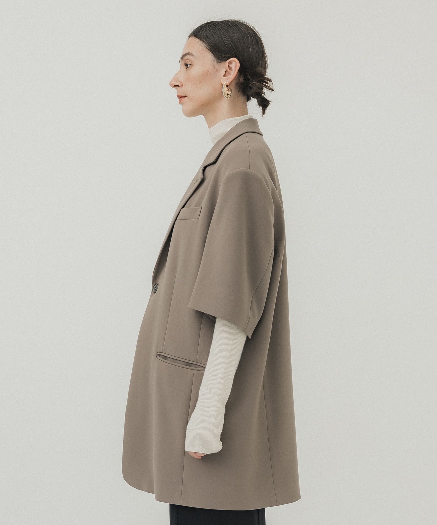 Half Sleeve Tailored Jacket(1 TAUPE): STUDIOUS: WOMENS｜ STUDIOUS