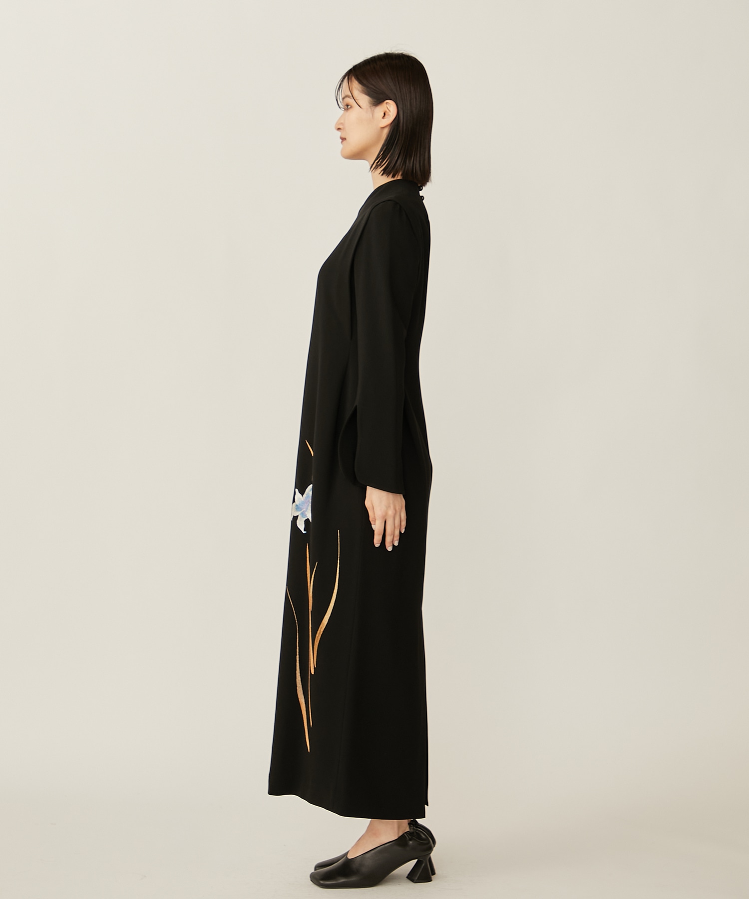 Triacetate Floral Embroidery Dress Mame Kurogouchi