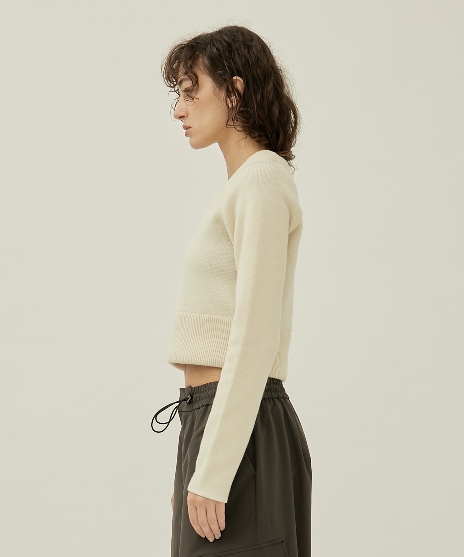 RERACS RAGLAN V NECK SHORT PULLOVER KNIT(FREE ECRU): THE RERACS