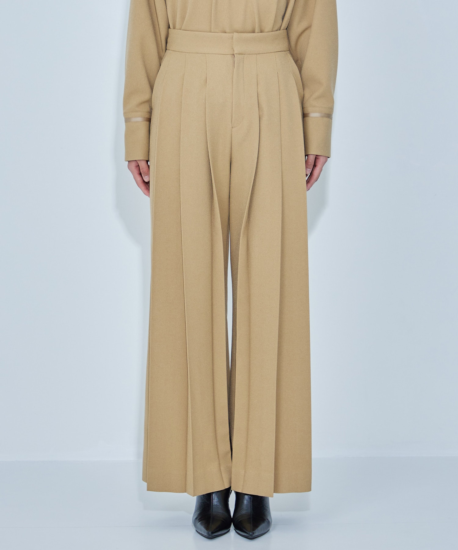 Front Pleats Georgette Pants STUDIOUS