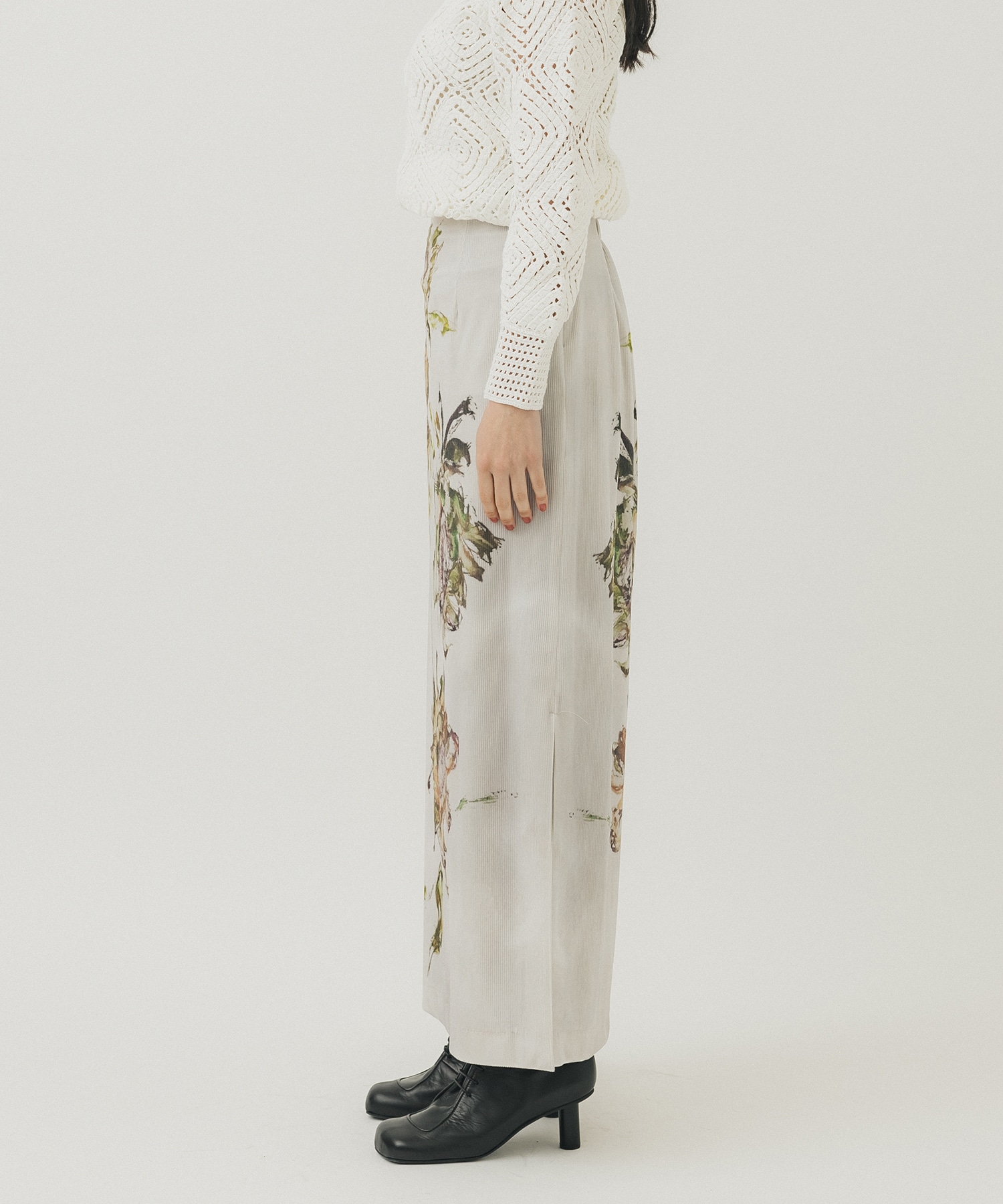 DRY FLOWER VELOUR SKIRT AMERI