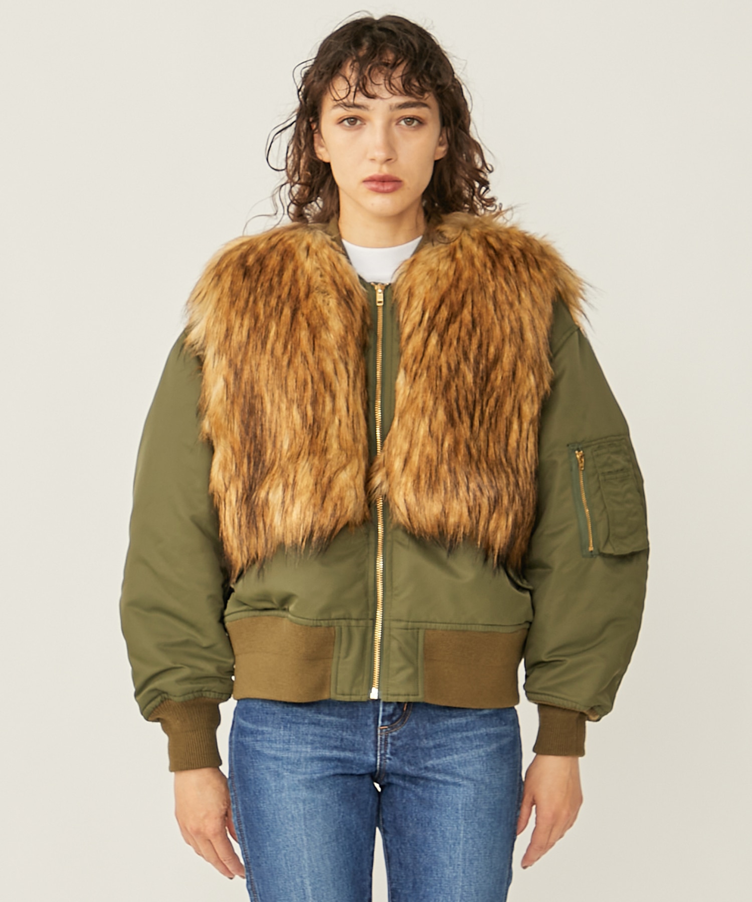 Fur zip blouson TOGA