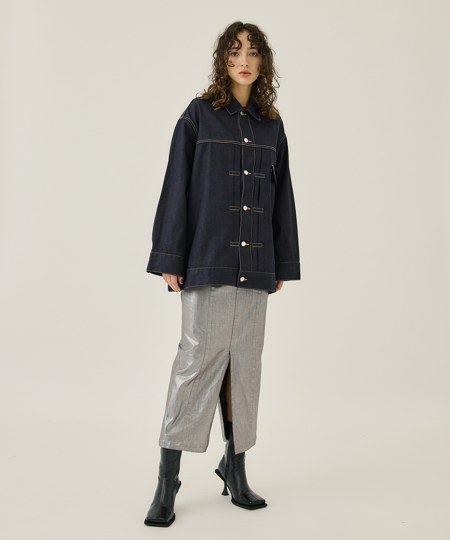 selvedge denim big blouson(38 BLUE): beautiful people: WOMENS