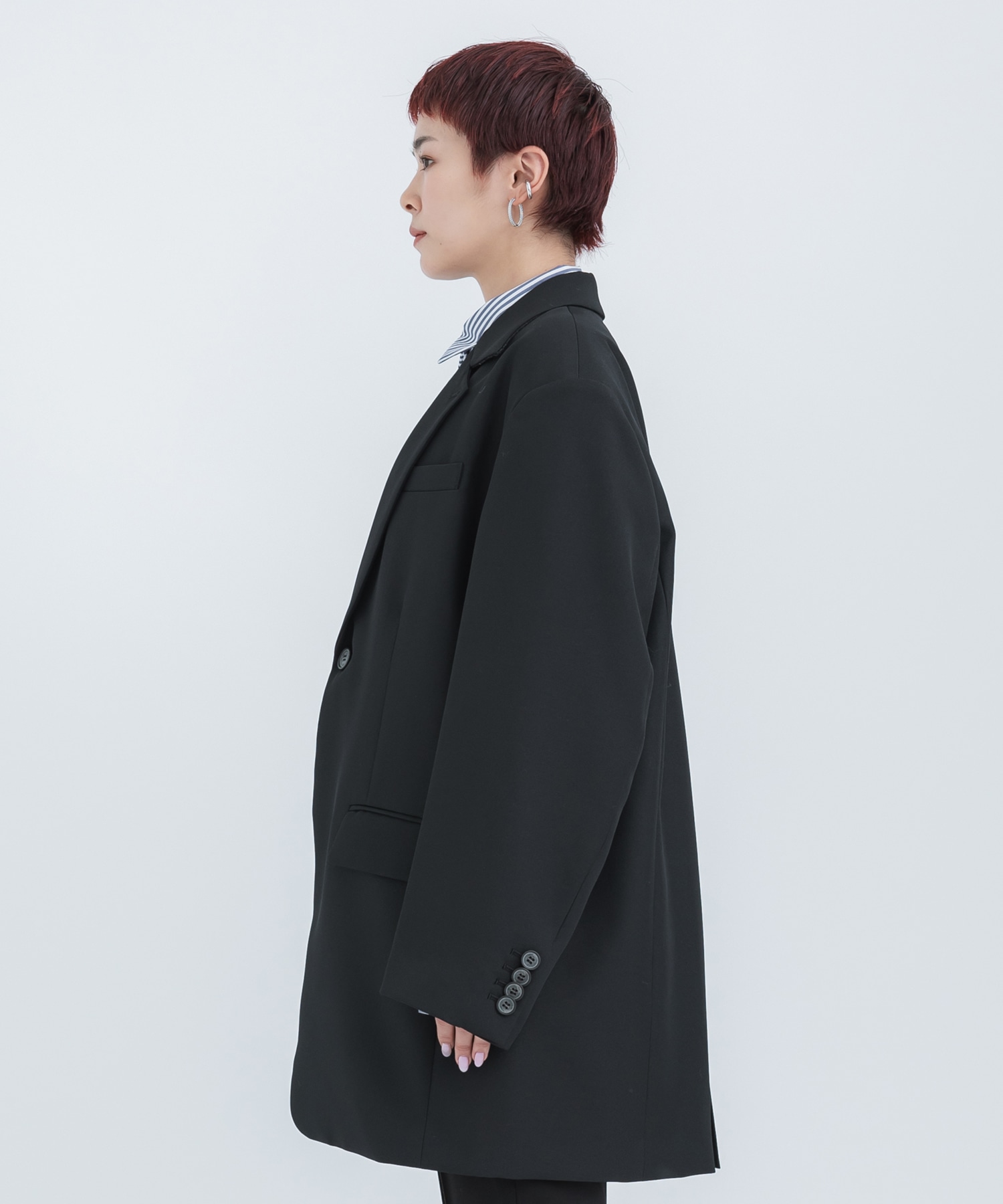 Oversized Tailored Jacket(1 BLACK): STUDIOUS: WOMENS｜ STUDIOUS