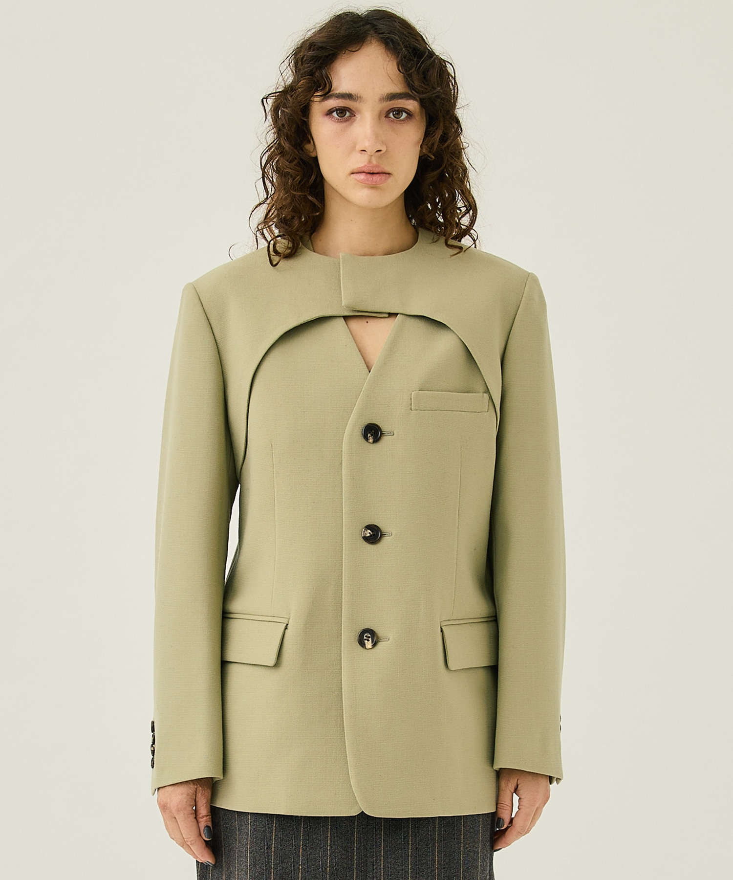Double Cloth Layered Jacket INSCRIRE