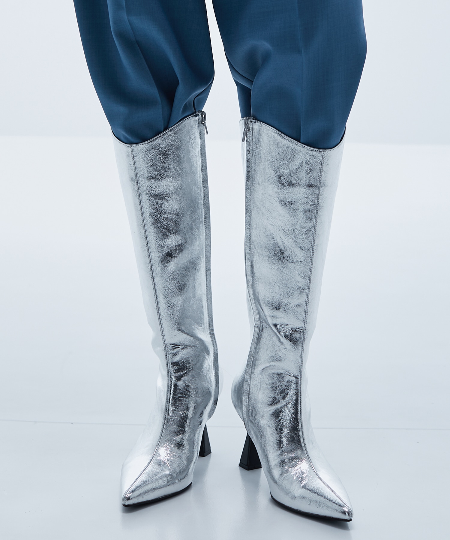 Pointed Toe Long Boots(1 SILVER): STUDIOUS: WOMENS｜ STUDIOUS