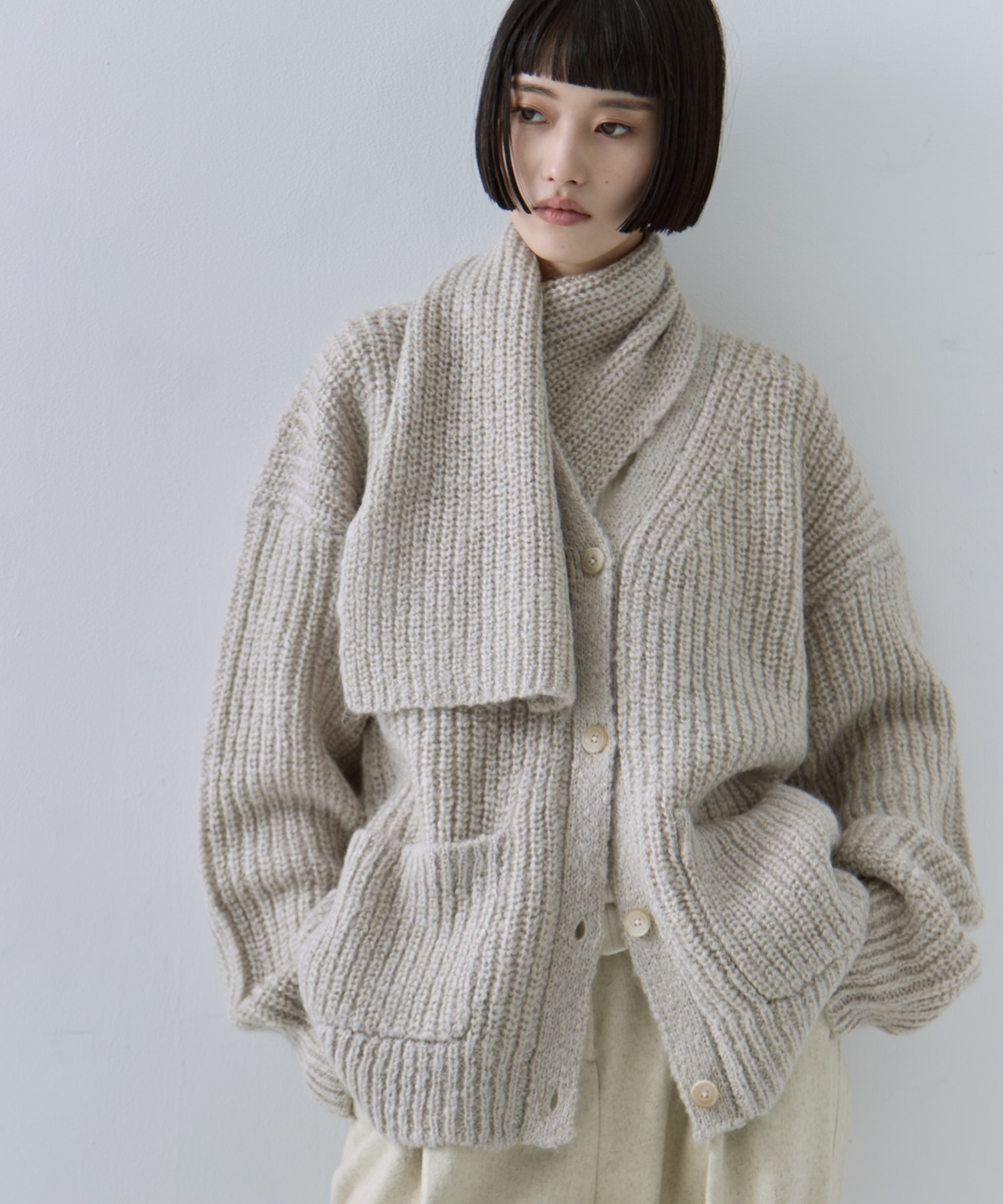 Soft Mohair Knit Cardigan STUDIOUS