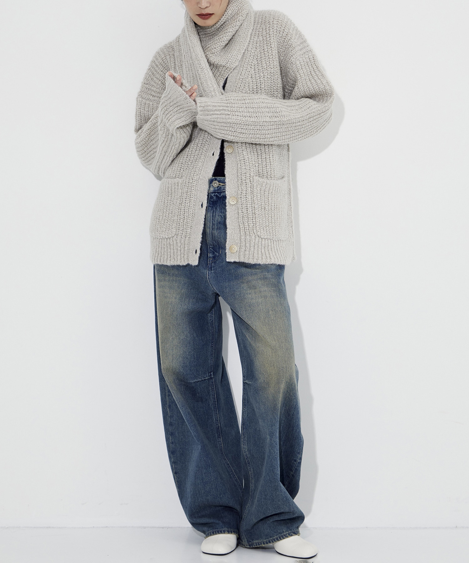 Soft Mohair Knit Cardigan STUDIOUS